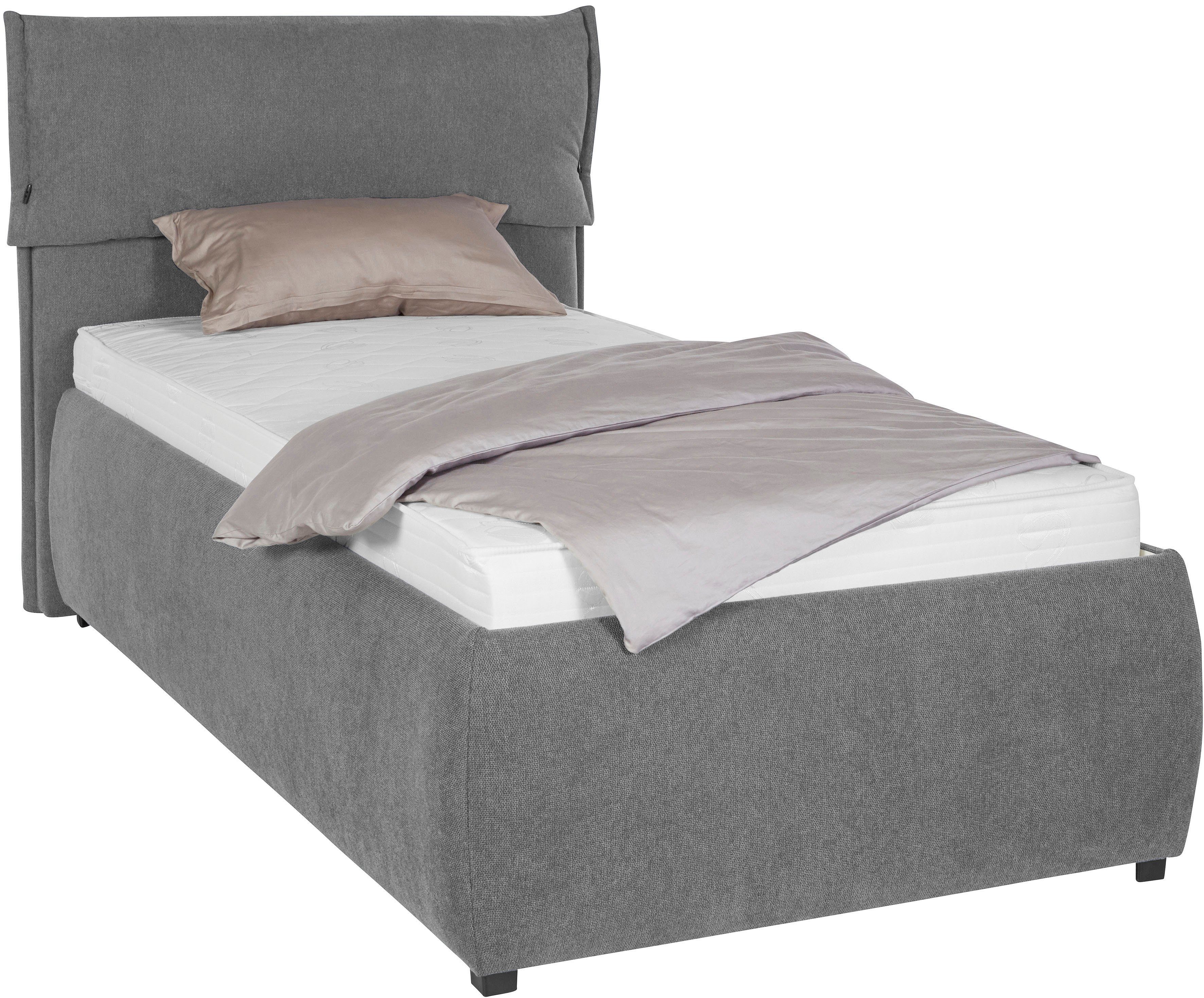 andas Gestoffeerd bed Jenson als bedframe of met 3 matrassoorten en hardheden