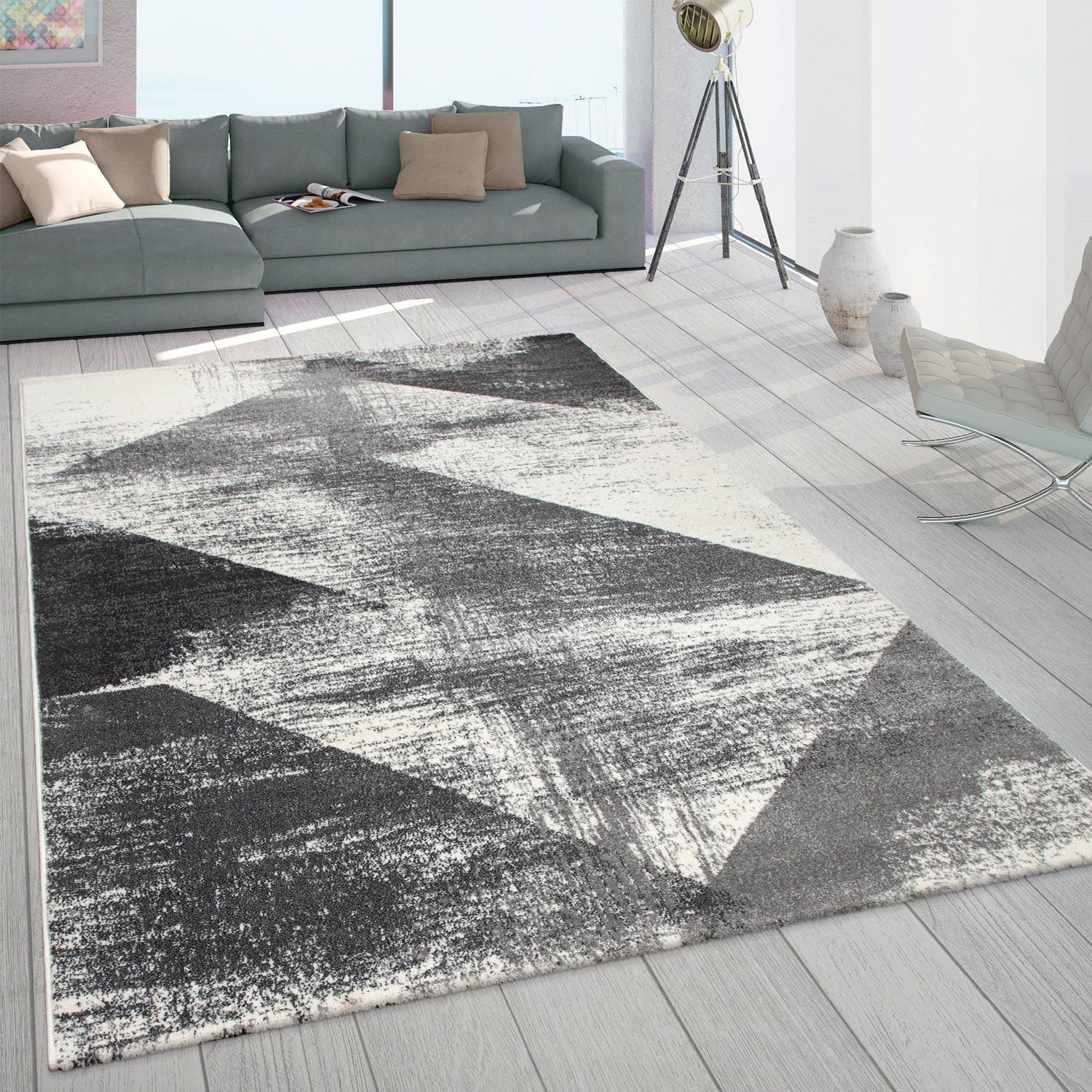 Paco Home Vloerkleed Mero 102 Korte pool, modern design, pastelkleuren, used look