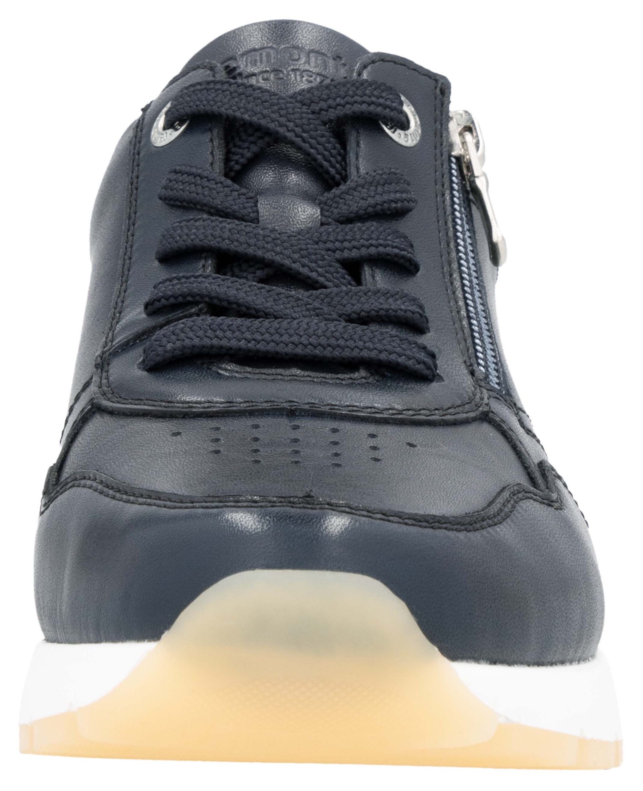 Remonte Sneakers met sleehak , vrijetijdsschoen, lage schoen, veterschoen met zijrits