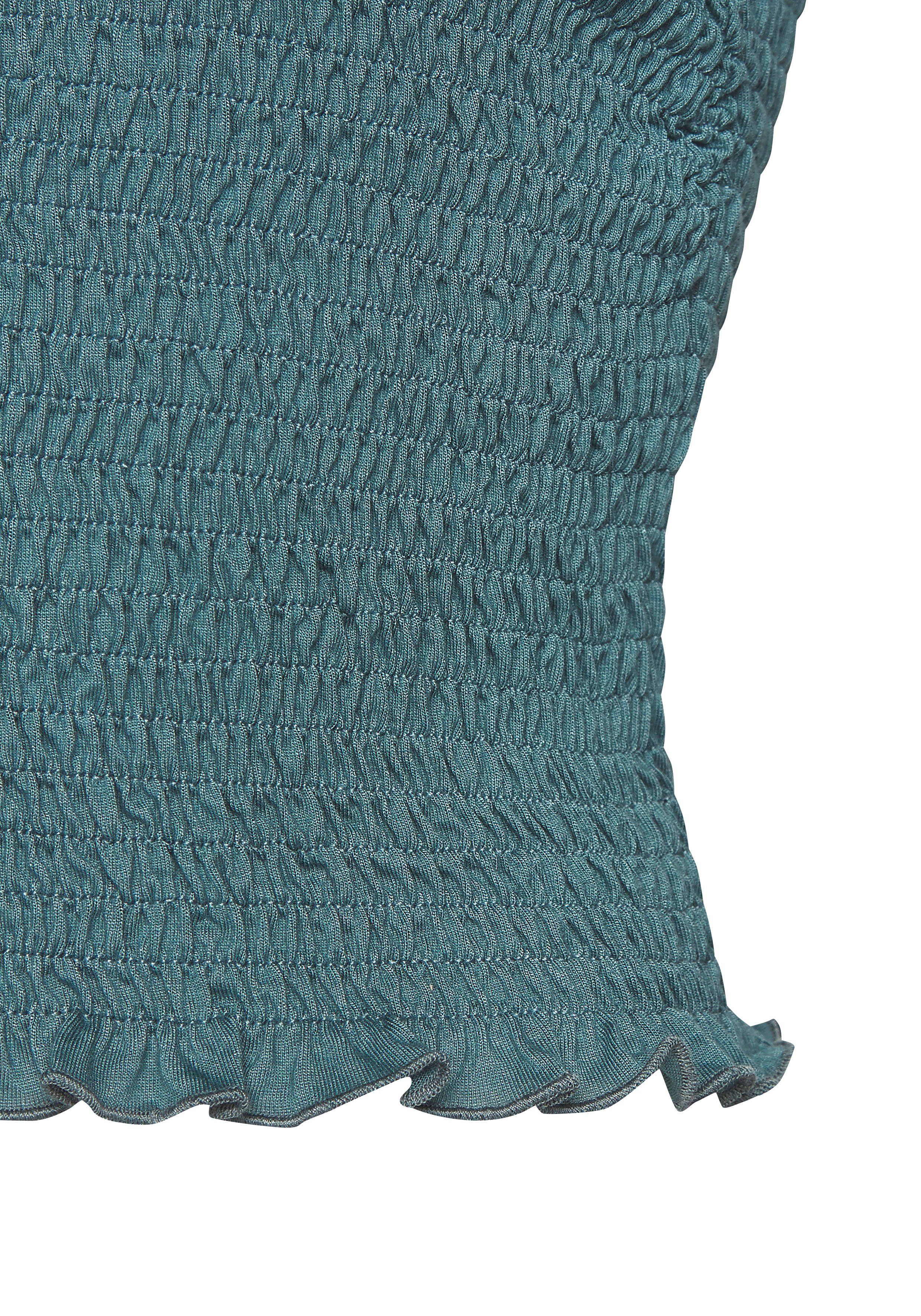 Lascana Bandeautop van viscose-jersey rondom gerimpeld schouderloos crop-top