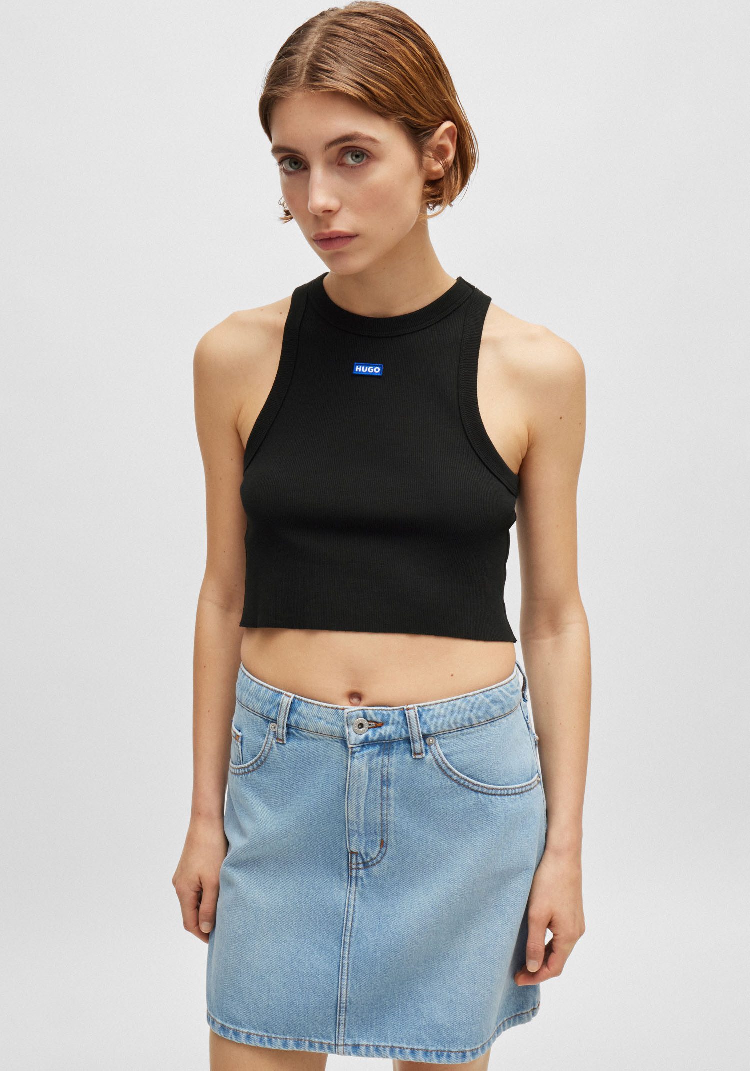 HUGO Blue Tanktop Baby Tank Cropped-Form