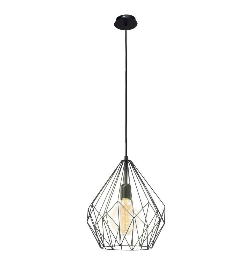 EGLO Hanglamp CARLTON hanglamp, zwart, staal, excl. lichtbron, retro Vintage hanglamp, retro hanglamp, kleur: zwart, fitting: E27