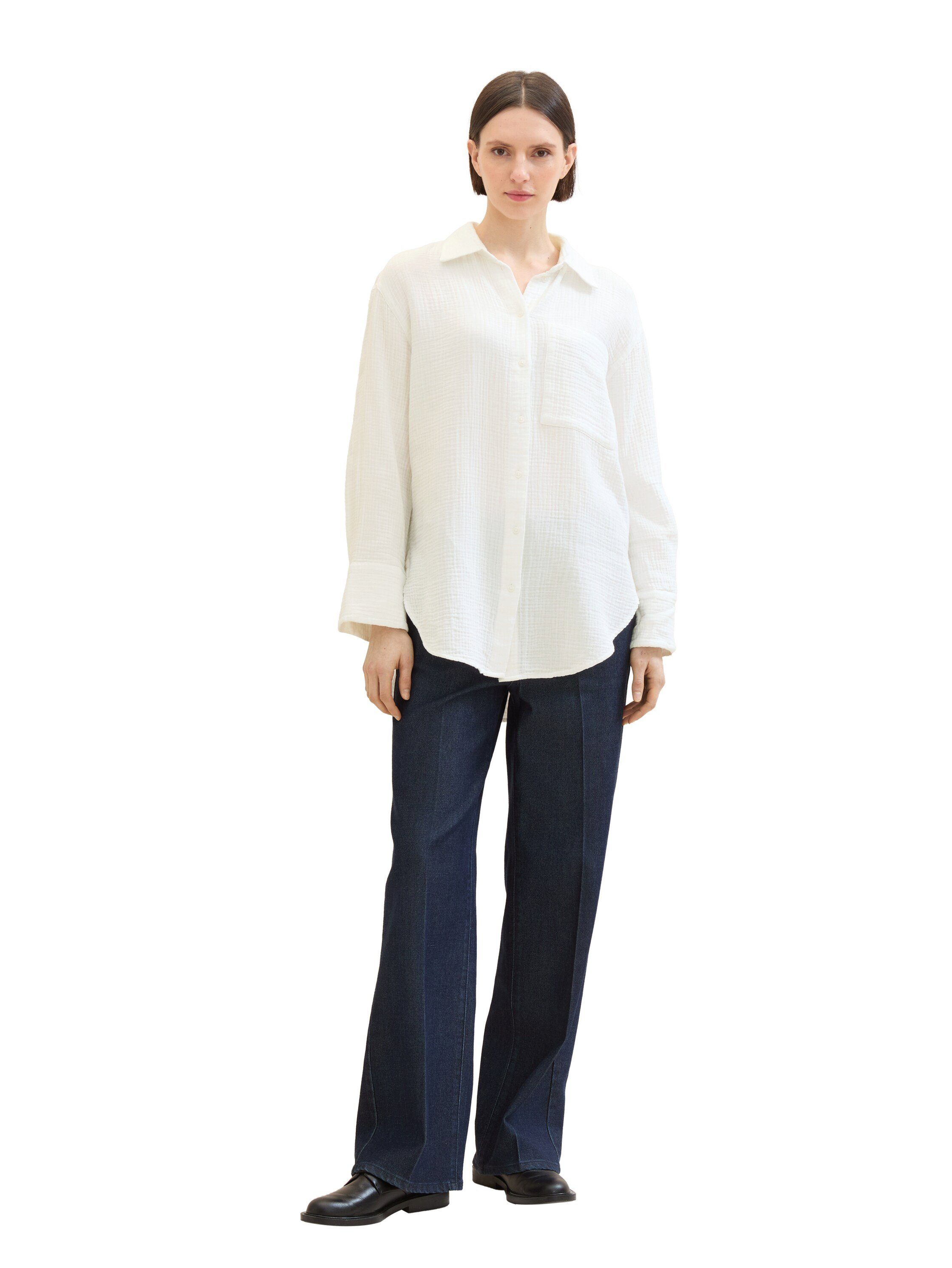 Tom Tailor Blouse met lange mouwen met structuur