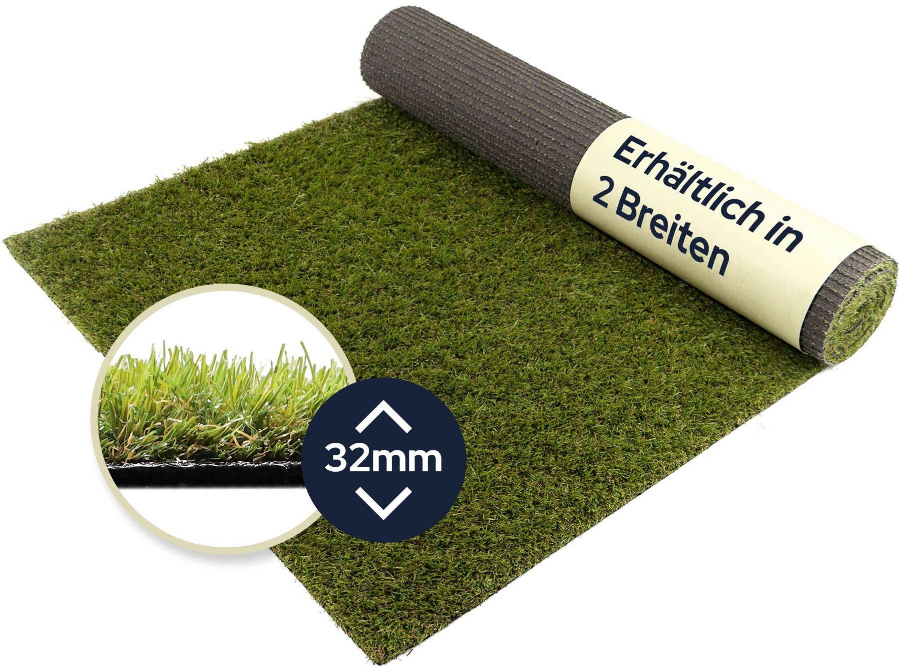 Primaflor-Ideen in Textil Kunstgras Corsica natuurlijke uitstraling, met drainagefunctie, voor balkon, terras & tuin