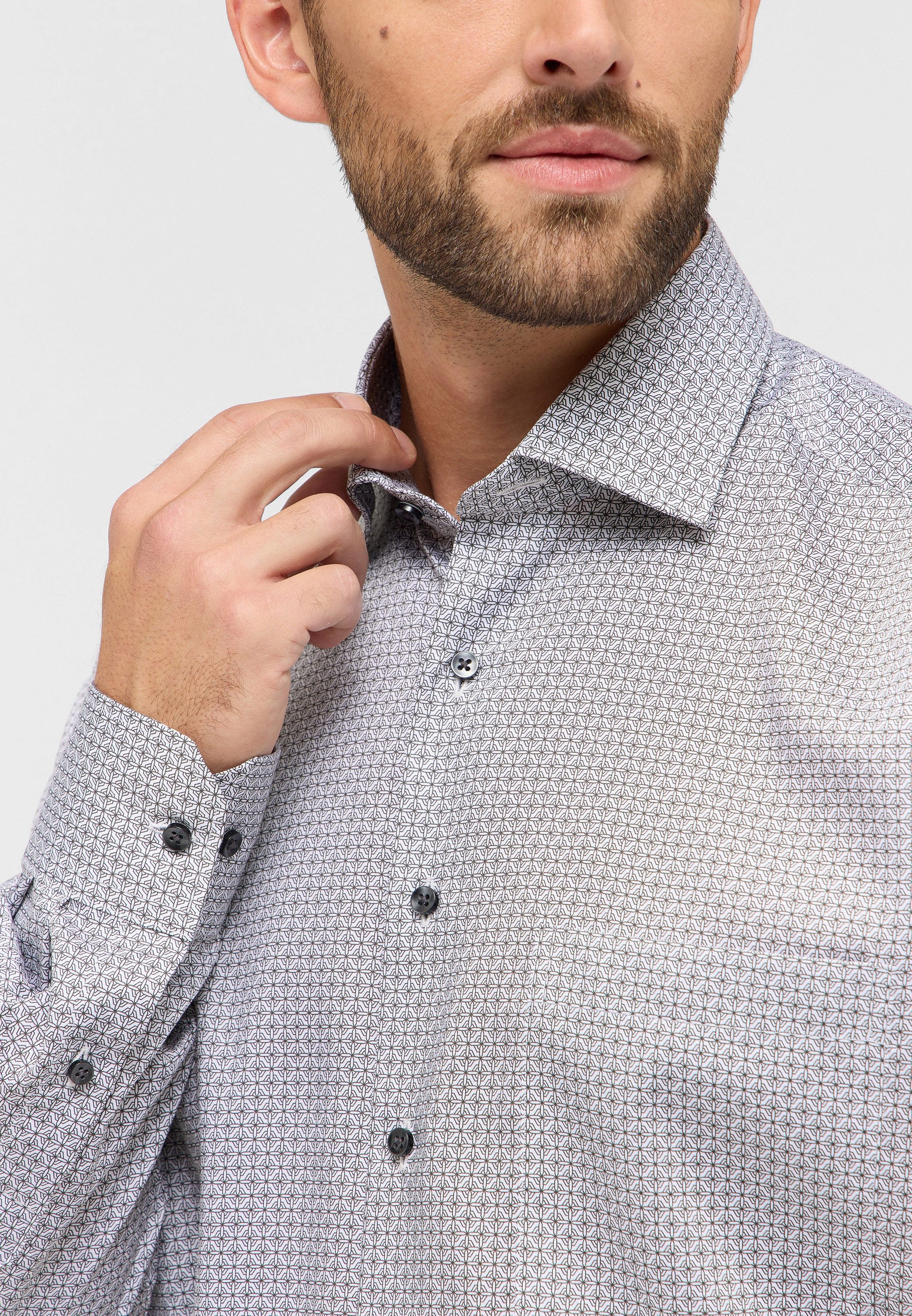 Eterna Overhemd met lange mouwen Comfort fit NON IRON (strijkvrij)