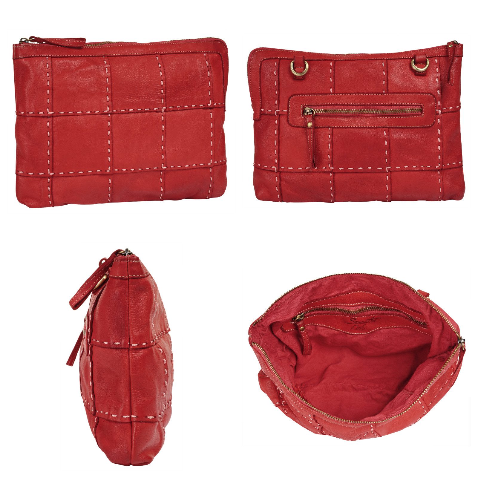 Samantha Look Schoudertas echt leer, made in italy