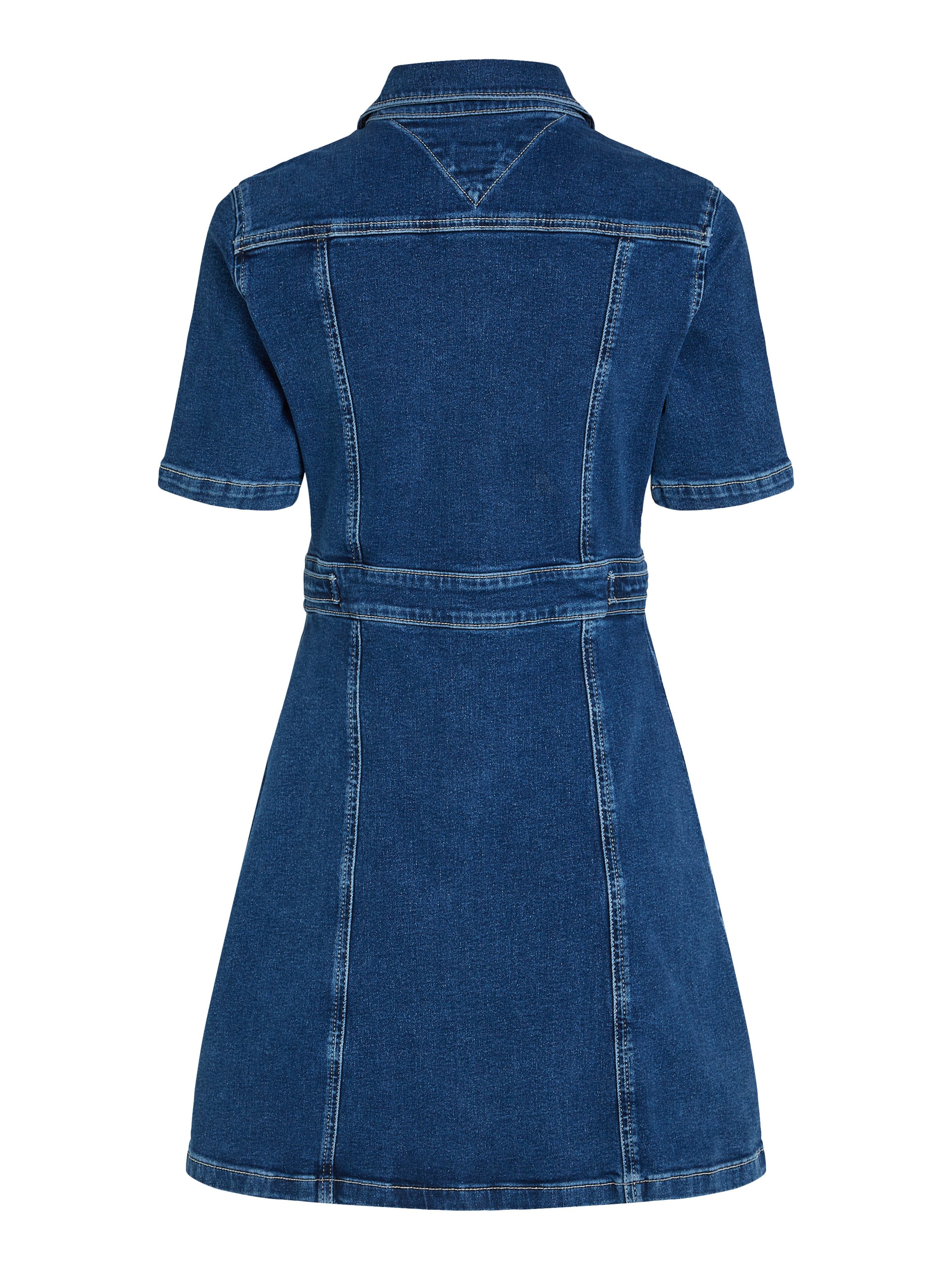 TOMMY JEANS Blousejurk FLARED SS DRESS CH4253 in modieuze flared vorm