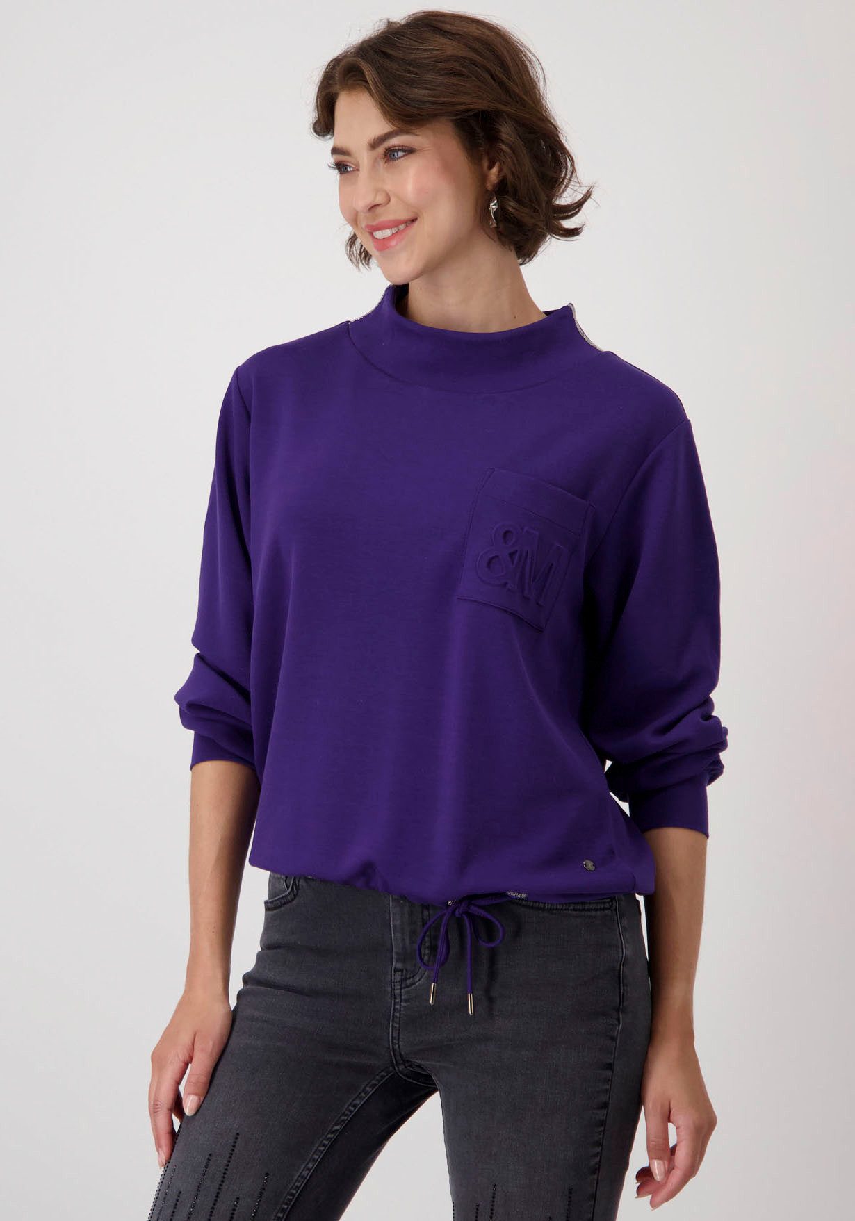 Monari Sweatshirt met opgestikte zak