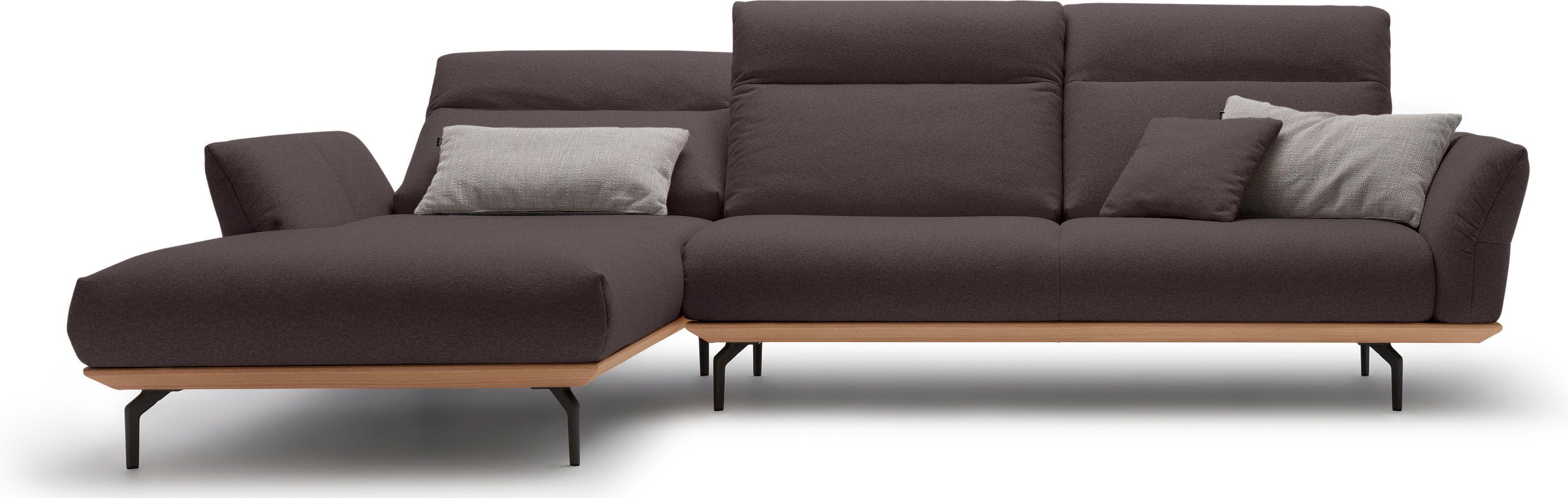 Creation BY ROLF BENZ Hoekbank CR.460 Sokkel in eiken, onderstel in umbra grijs, breedte 318 cm