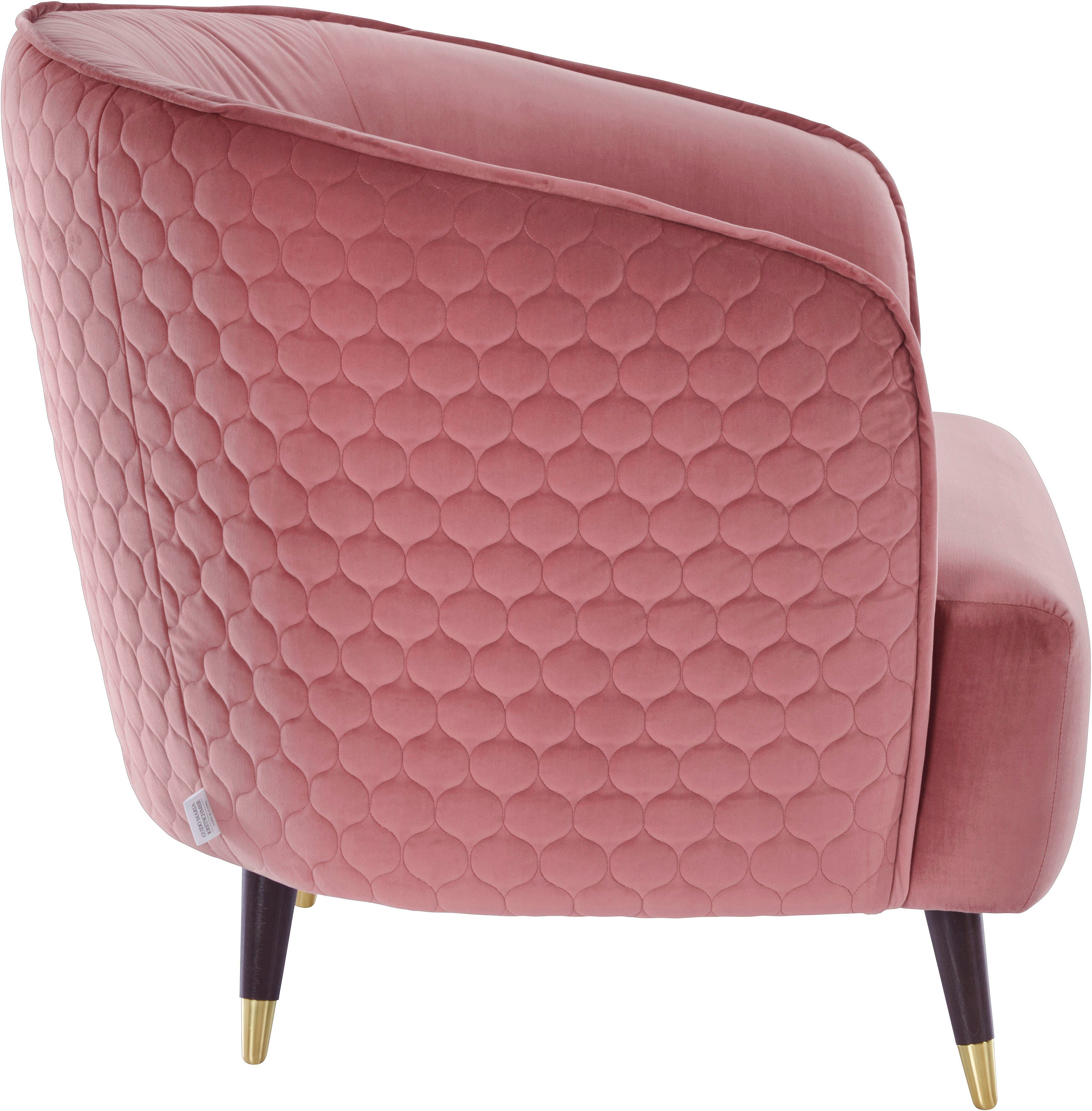 Guido Maria Kretschmer Home&Living Fauteuil Oradea cocktailstoel met elegante stiksels op achterzijde van de rugleuning