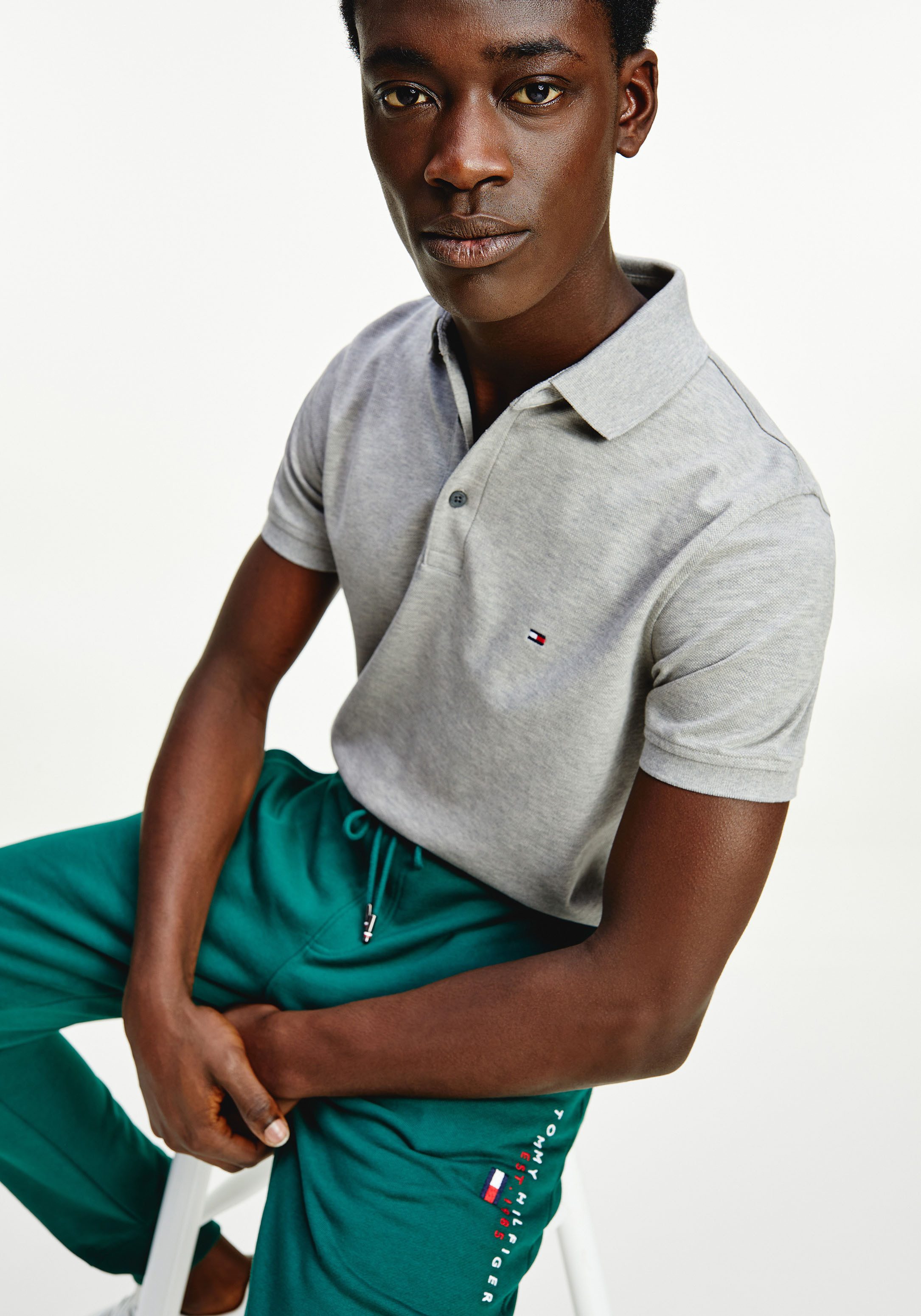 Tommy Hilfiger Poloshirt 1985 SLIM POLO van iets gestructureerd piqué