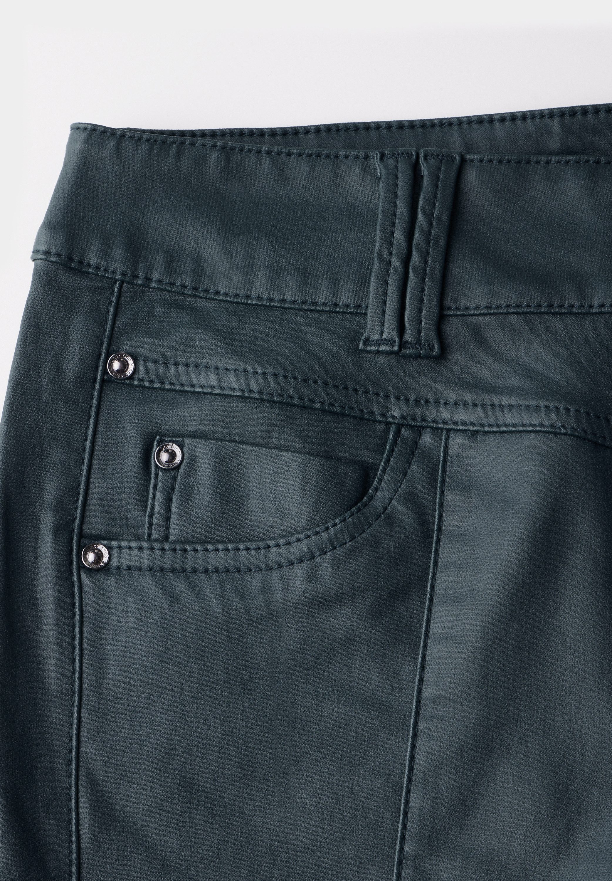 STREET ONE Imitatieleren broek Style York met decoratieve stiksels