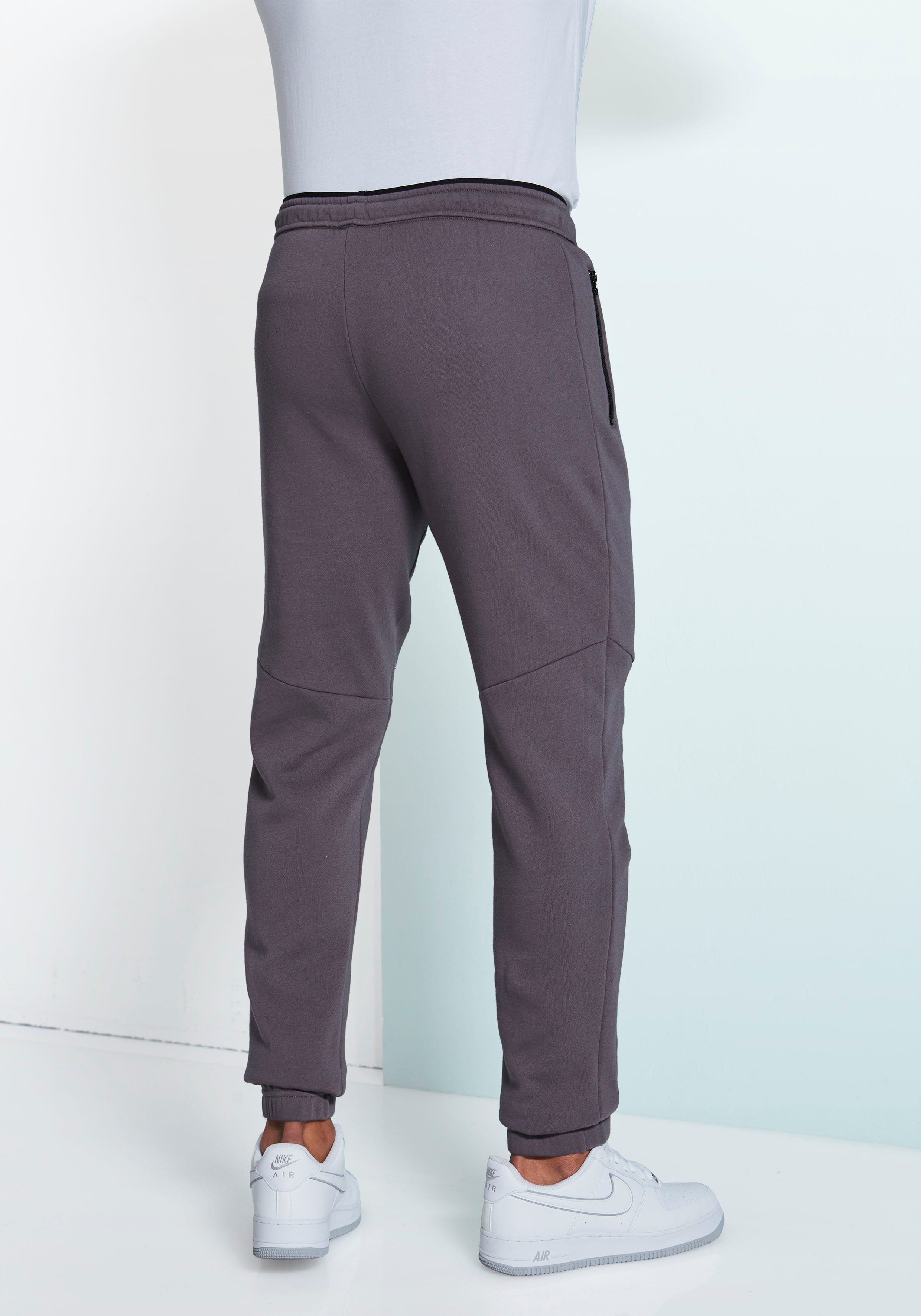 John Devin Sweatbroek Joggingbroek met zijzakken en bindband van katoenmix