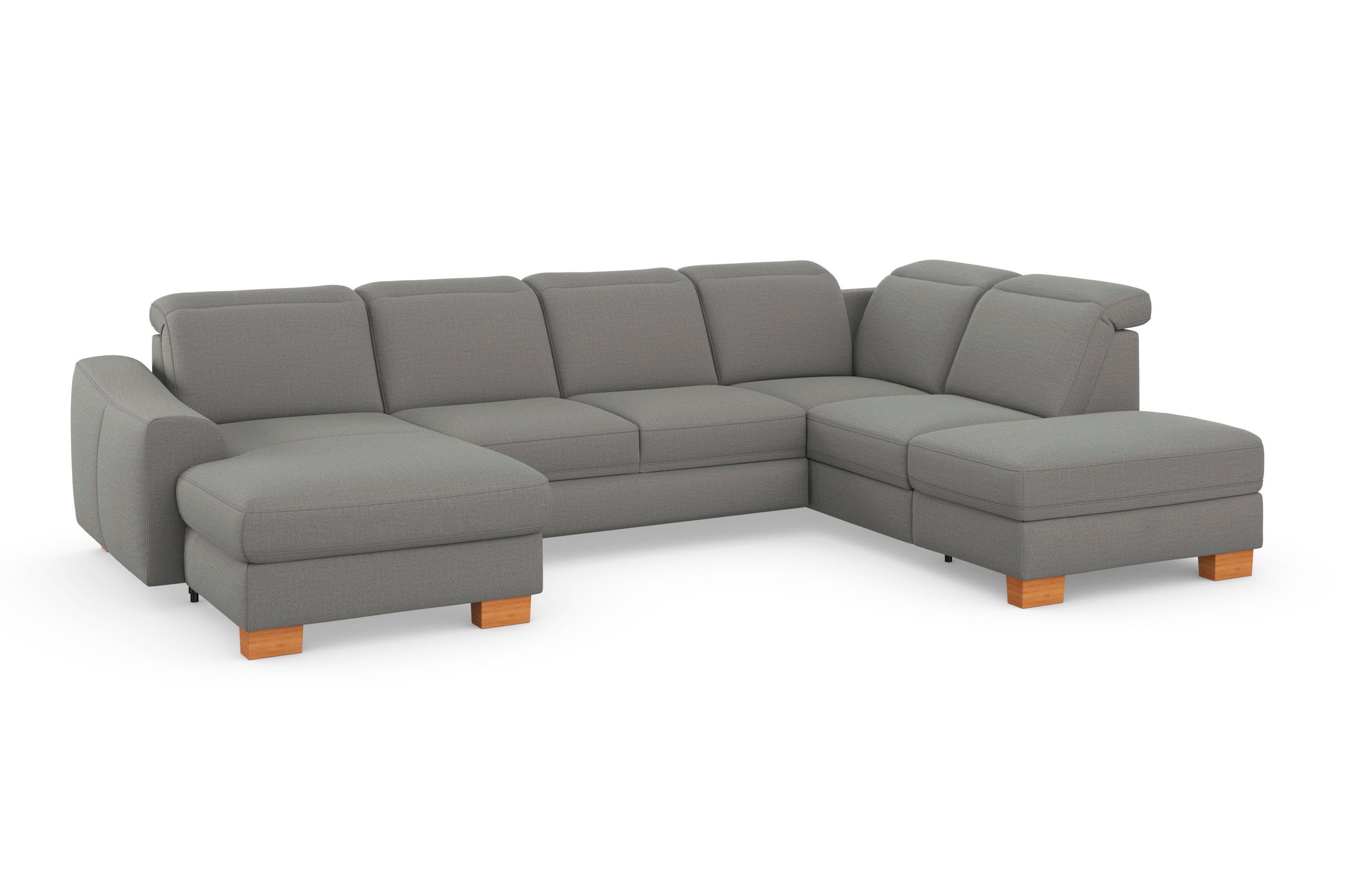 sit&more Zithoek Dundee U-vorm met binnenvering en massief houten poten, naar keuze met verstelbare hoofdsteun