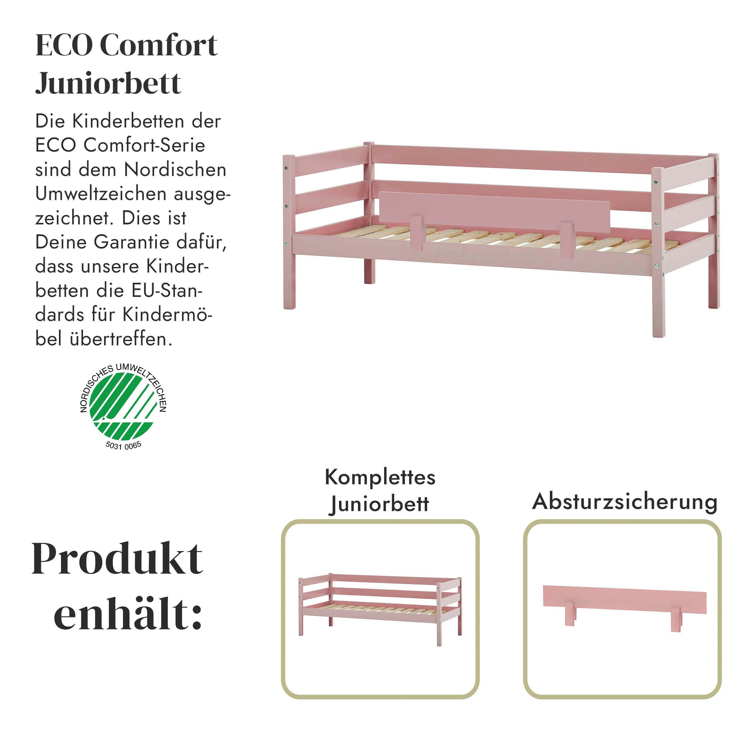 Hoppekids 1-persoonsledikant ECO Comfort kinderbed, massief grenenhout, tienerbed inclusief lattenbodem (set)