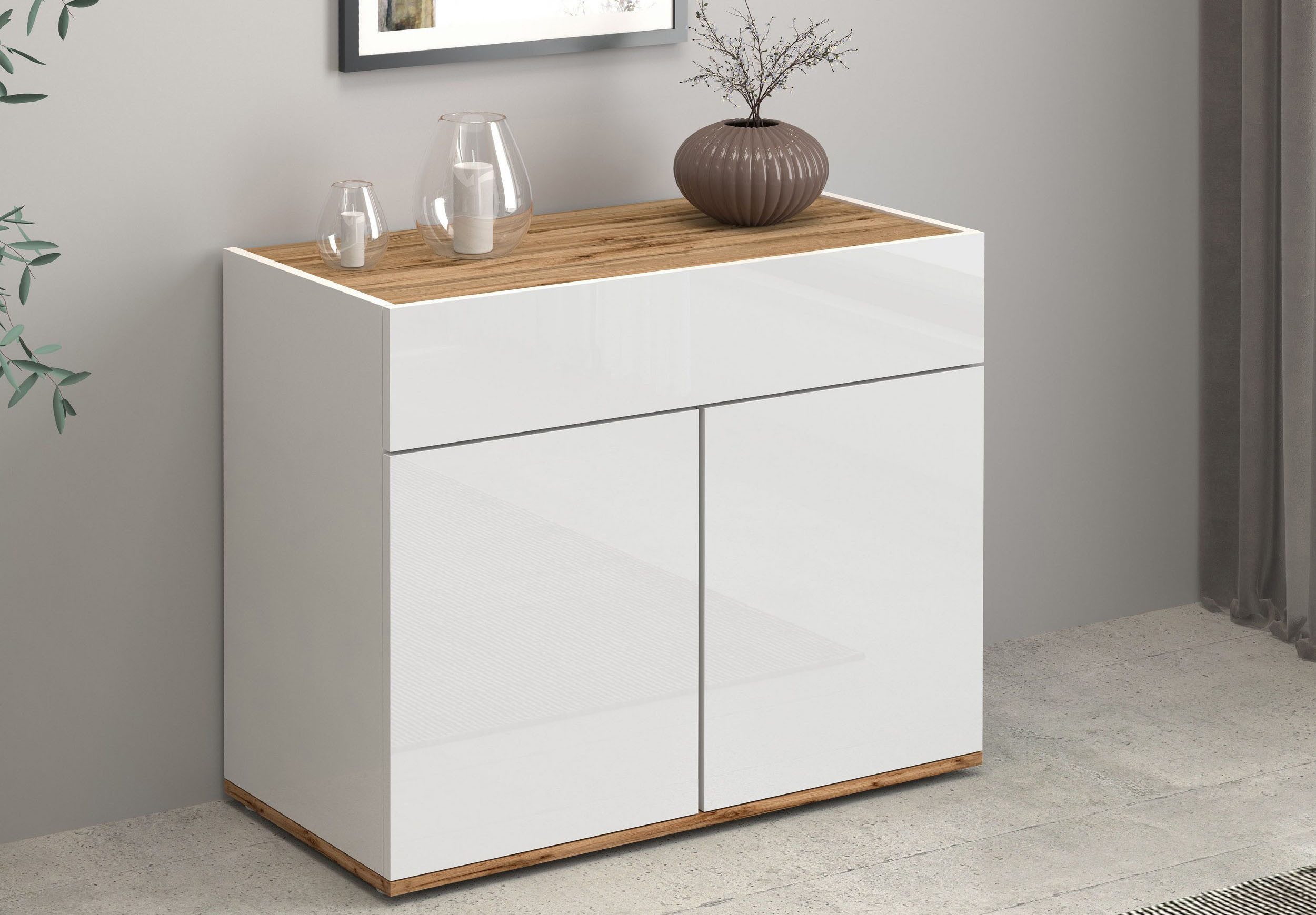 INOSIGN Dressoir Garda, Ladekast, Kast, Buffet 2 deuren, 1 lade, greeploos breedte 80,9 cm
