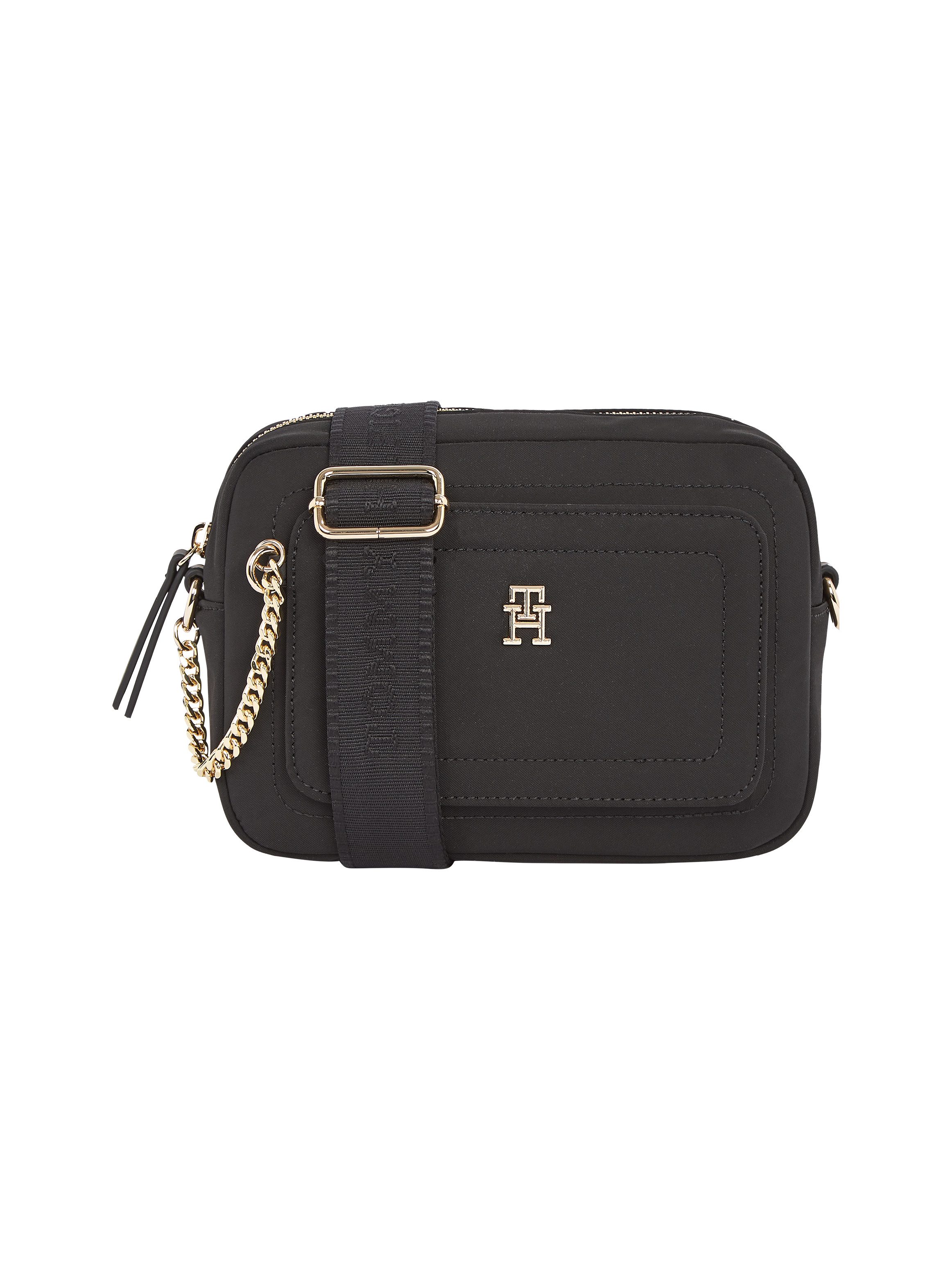 Tommy Hilfiger Schoudertas TH SPRING CAMERA BAG , dames mini bag, schoudertas met verstelbare schouderriem dames schoudertassen maat 14 cm zwart