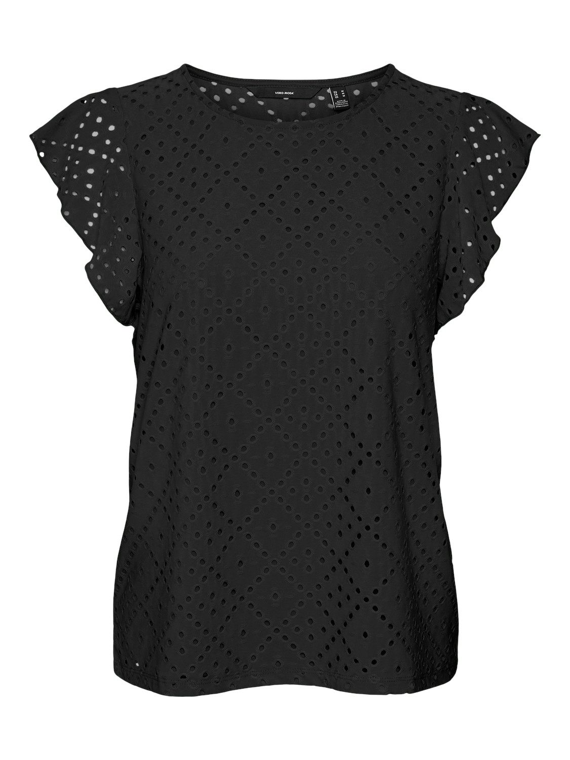Vero Moda Shirt met ronde hals VMTASSA SL FRILL TOP NOOS