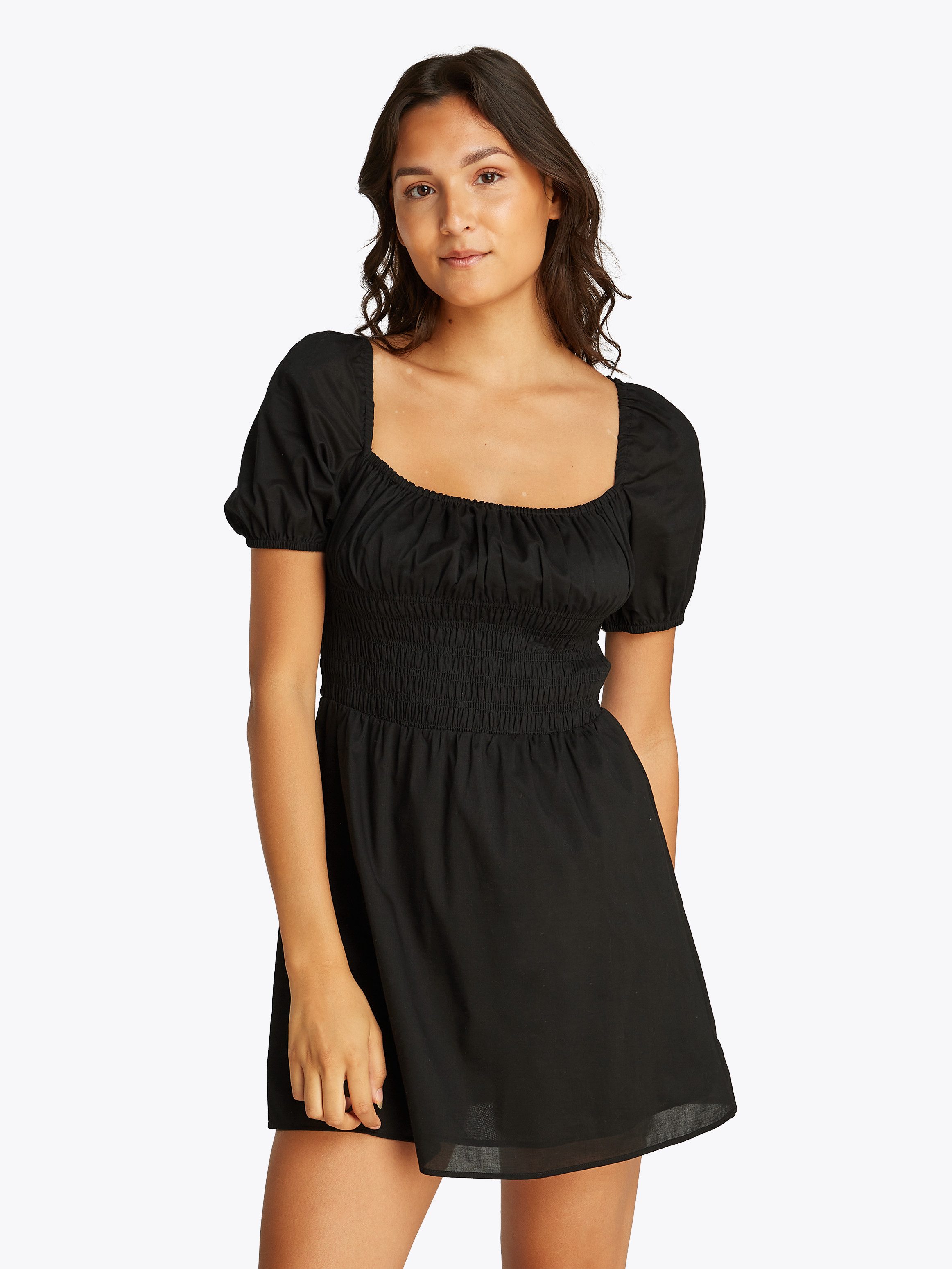 TOMMY JEANS Babydolljurk TJW COTTON VOILE MINI DRESS EXT