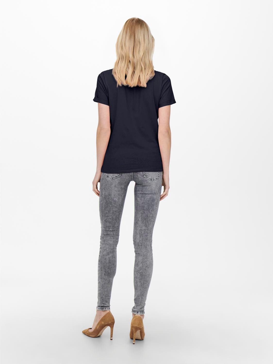 Only Shirt met korte mouwen ONLKITA S/S LOGO TOP NOOS