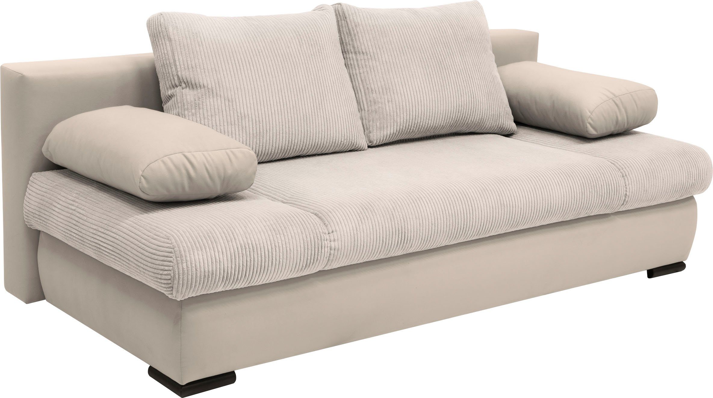 COLLECTION AB Slaapbank Chicago met slaapbank functie en bedbox, in mix van fluweel en ribfluweel