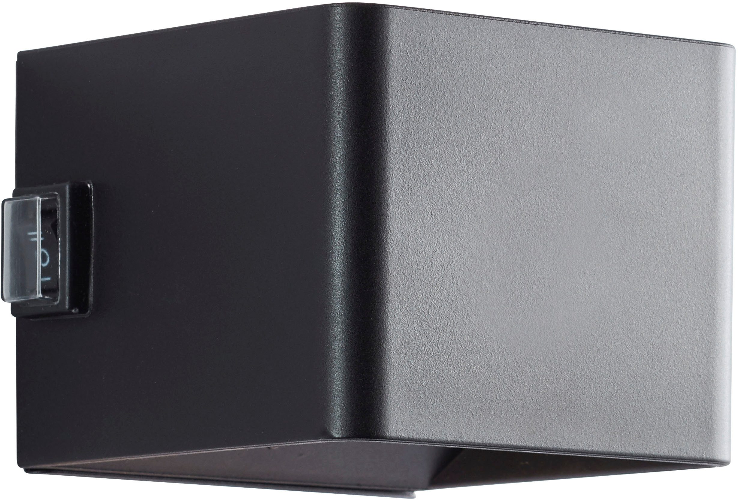 Brilliant Leuchten Wandlamp voor buiten Iseo - draagbare acculamp incl. magnetische plaat Accu, 300 lm, 3000 K, USB, zwart, mobiele buitenlamp, wandlamp (1 stuk)