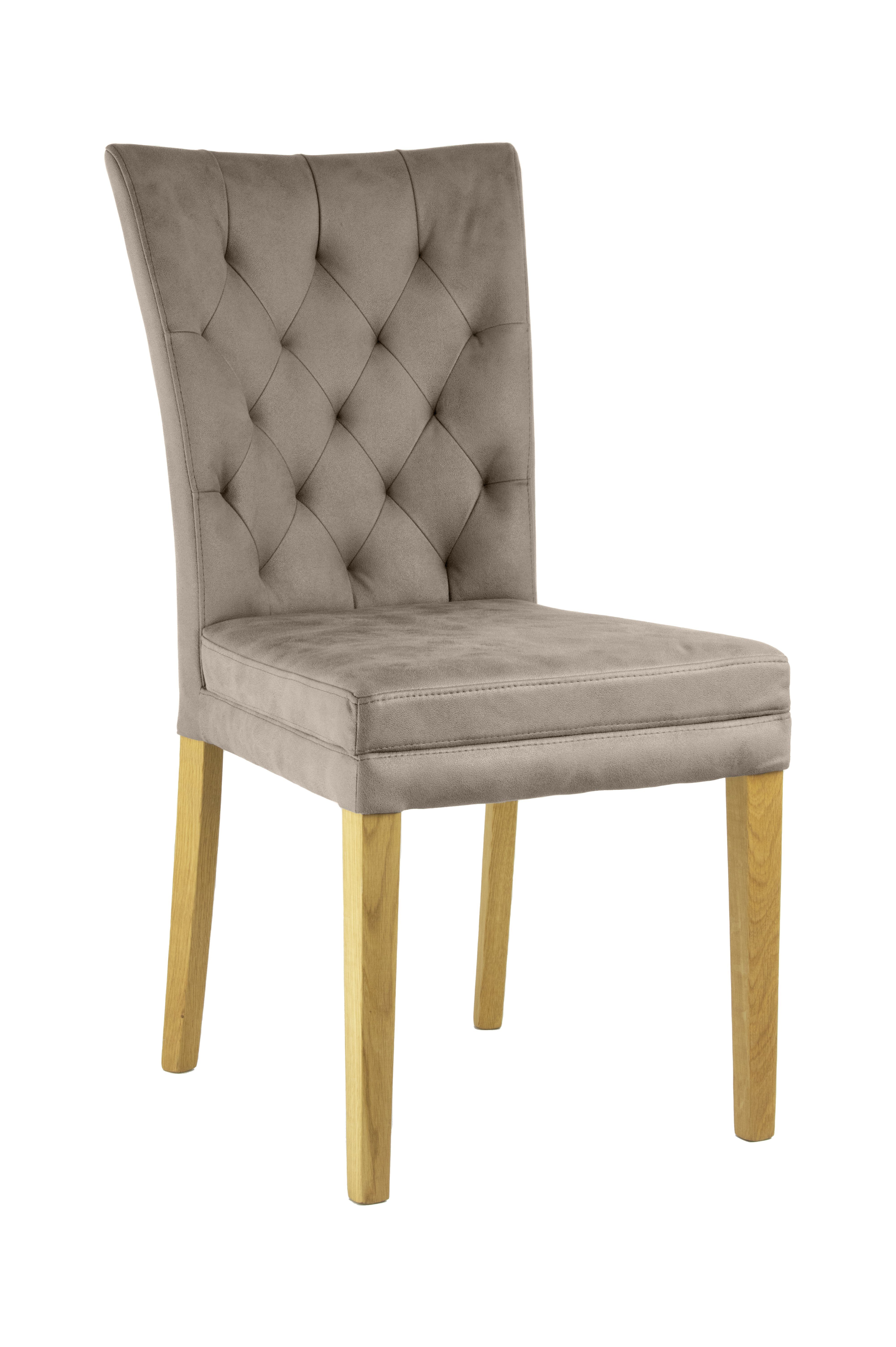 Home affaire Stoel met 4 poten Colorado prettige bekleding, frame massief hout wengé of naturel-eiken (set, 2 stuks)
