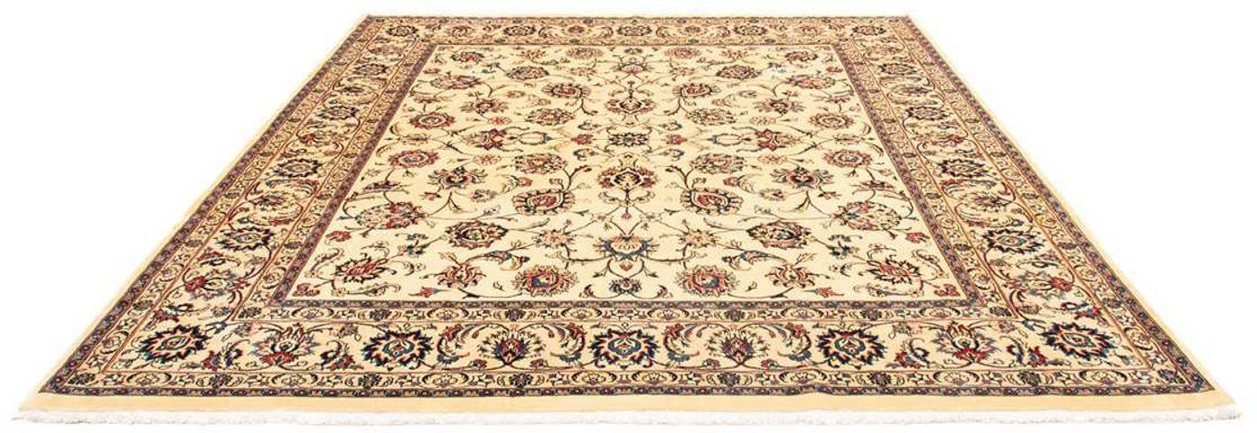 morgenland Wollen kleed Maschad bloemmotief beige 302 x 200 cm Uniek exemplaar met certificaat