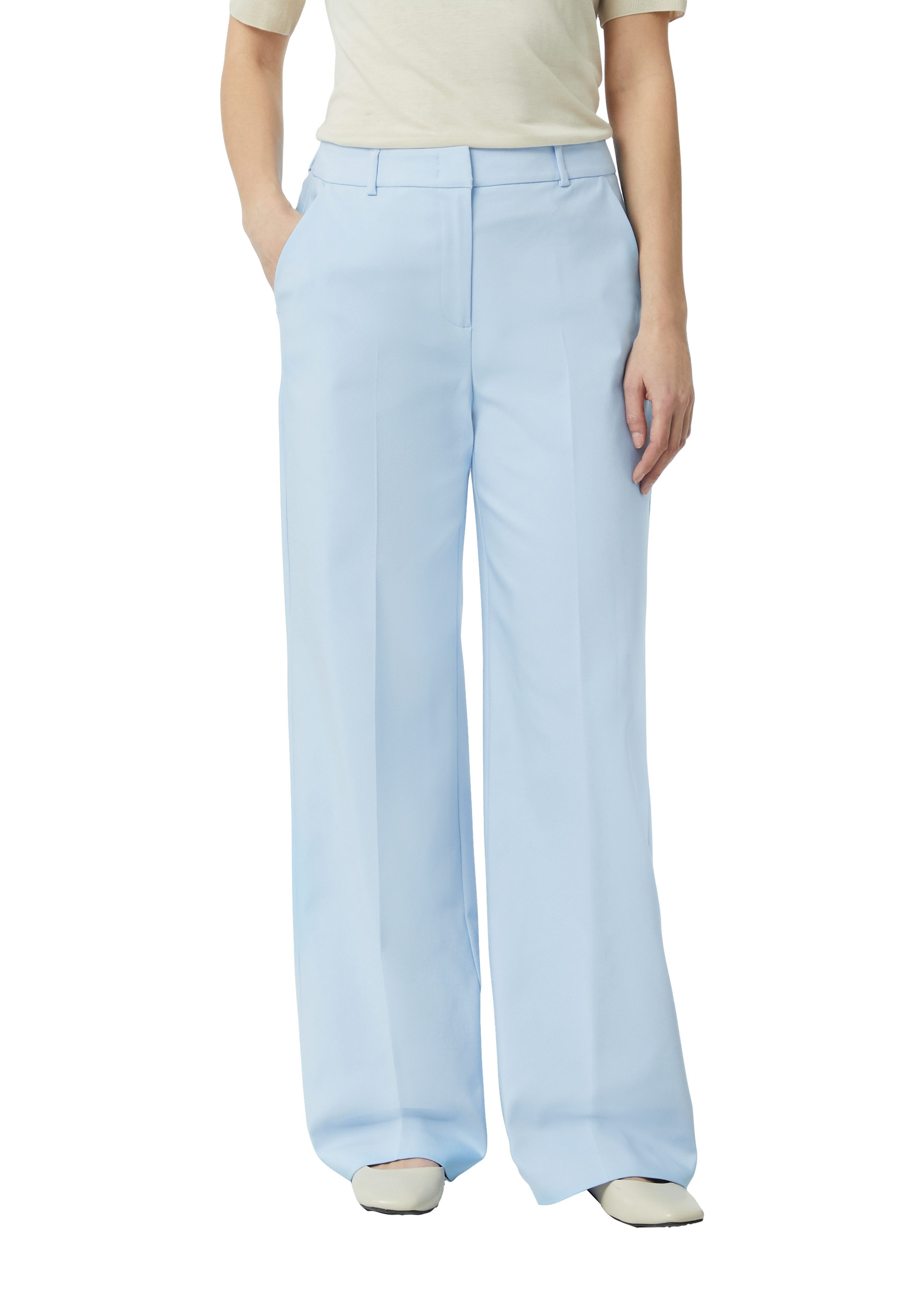 Comma Pantalon met persplooien dames pantalons maat 44 blauw