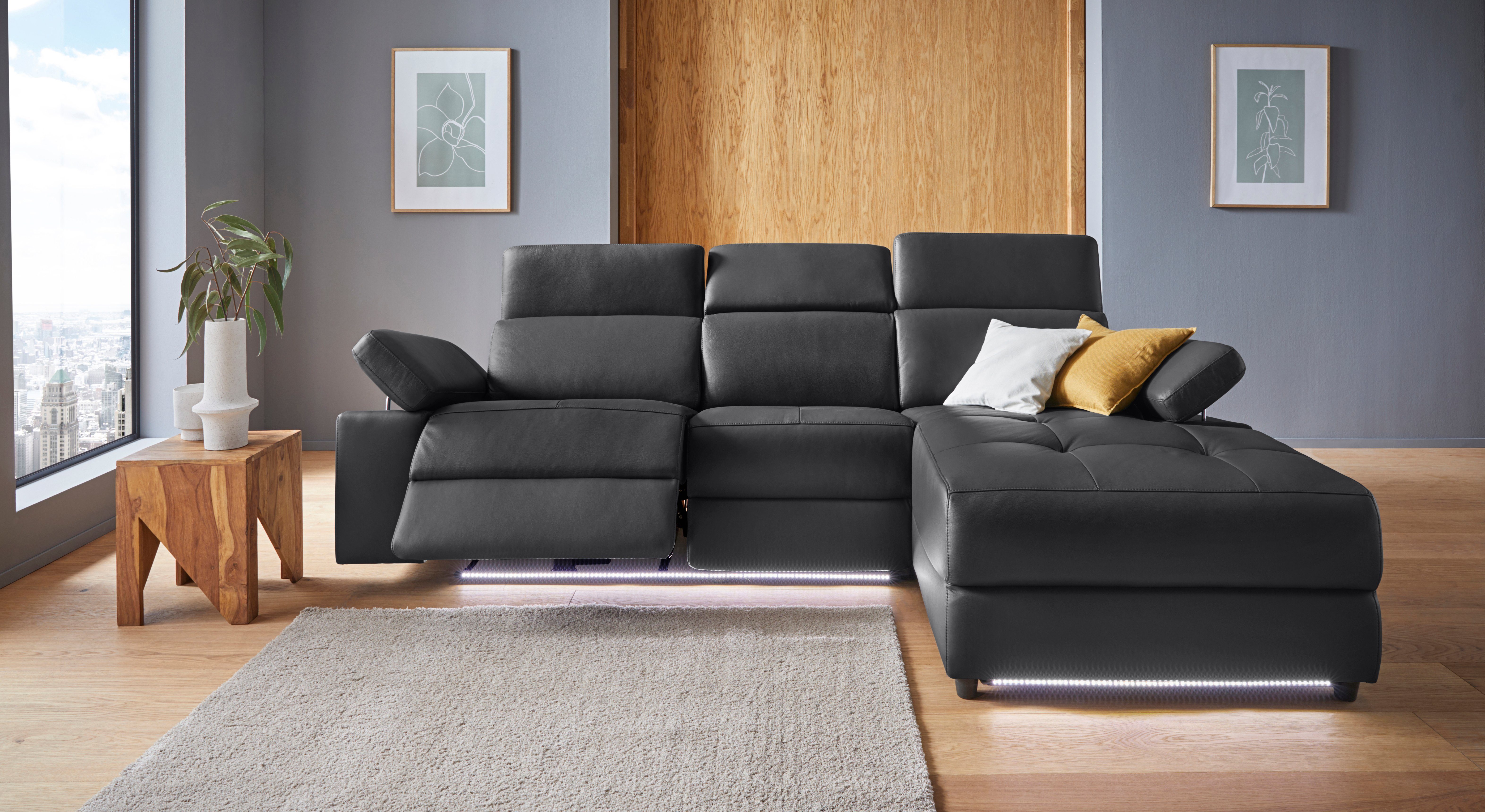 Places of Style Hoekbank Kilado, L-vorm, met relaxfunctie, verstelbare armleuning, verstelbare hoofdsteun