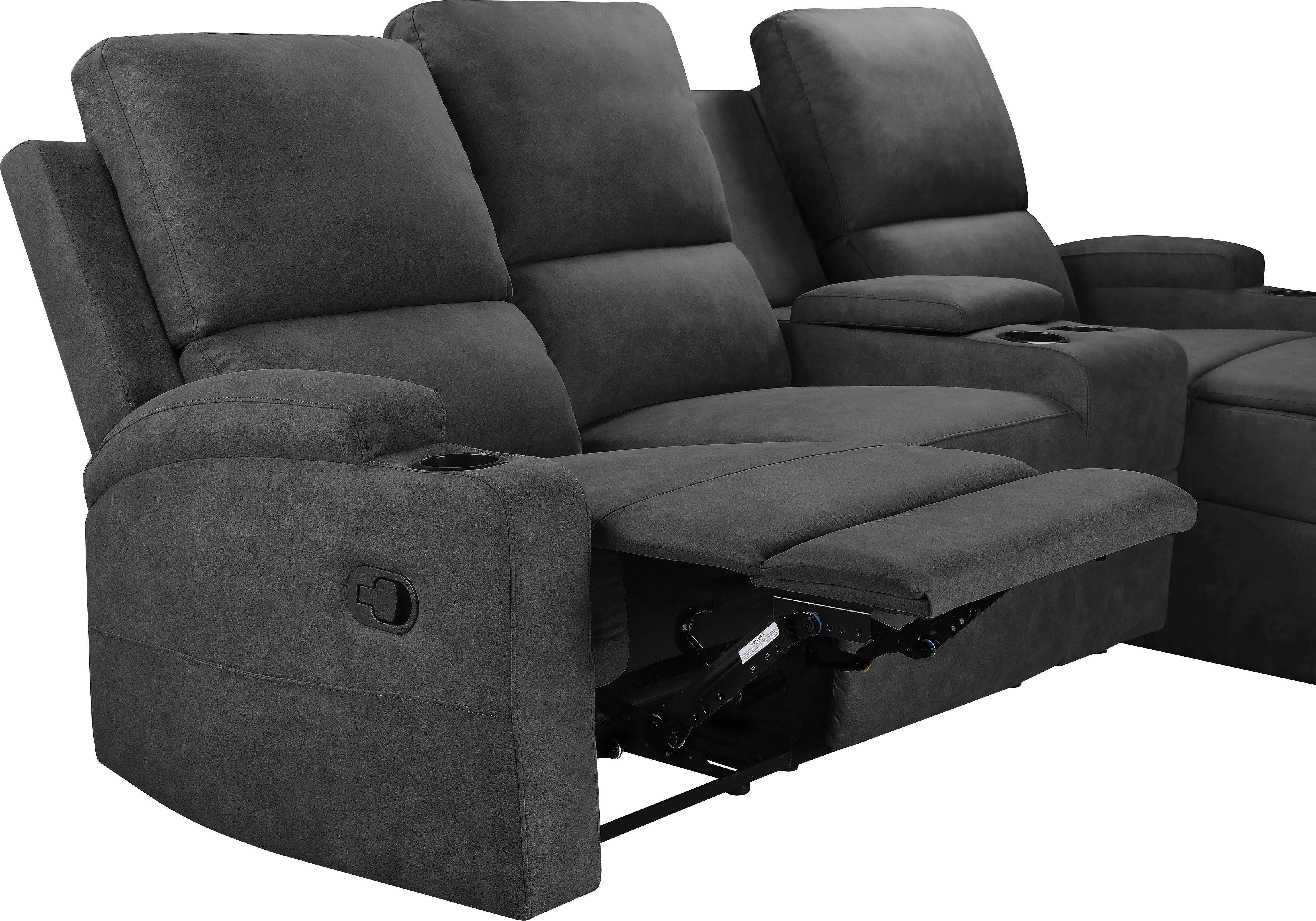 Home affaire Hoekbank Napori multimediabank, 3 bioscoopstoelen XXL, L-model, Bioscoopbank met relaxfunctie, bekerhouder, opbergvak en opbergbox