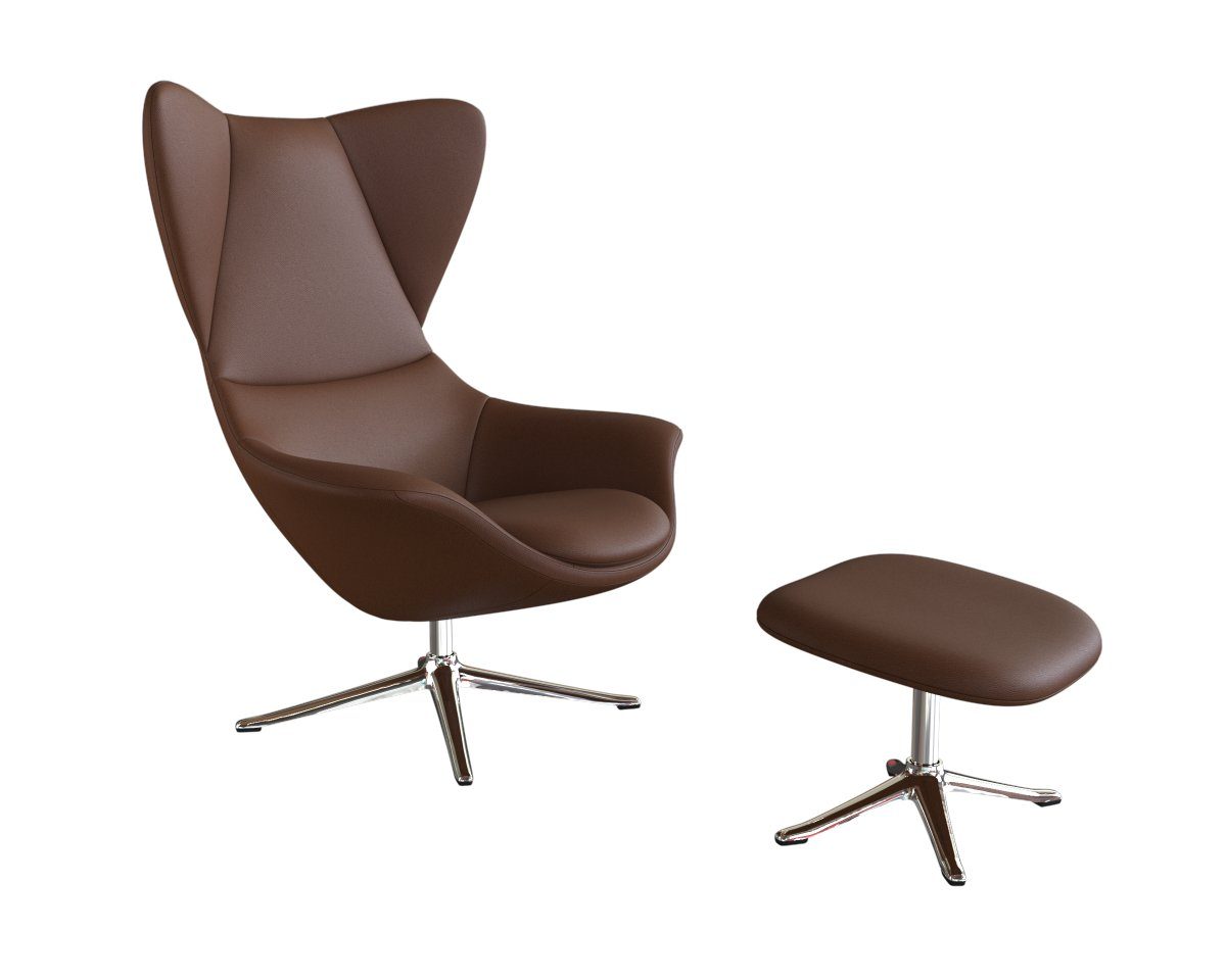 FLEXLUX Oorfauteuil Stilo relaxstoel, TV-stoel Solitaire, stijlicoon, draaibaar, aluminium basis