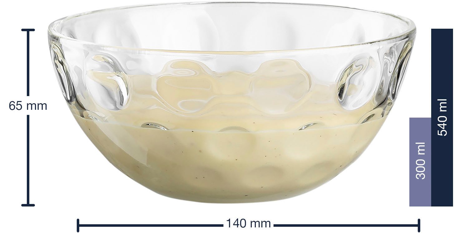 LEONARDO Schaal Schalen-set CUCINA OPTIC, 5-delig, 4x Ø 14 cm & 1x Ø 28 cm (set, 5-delig)