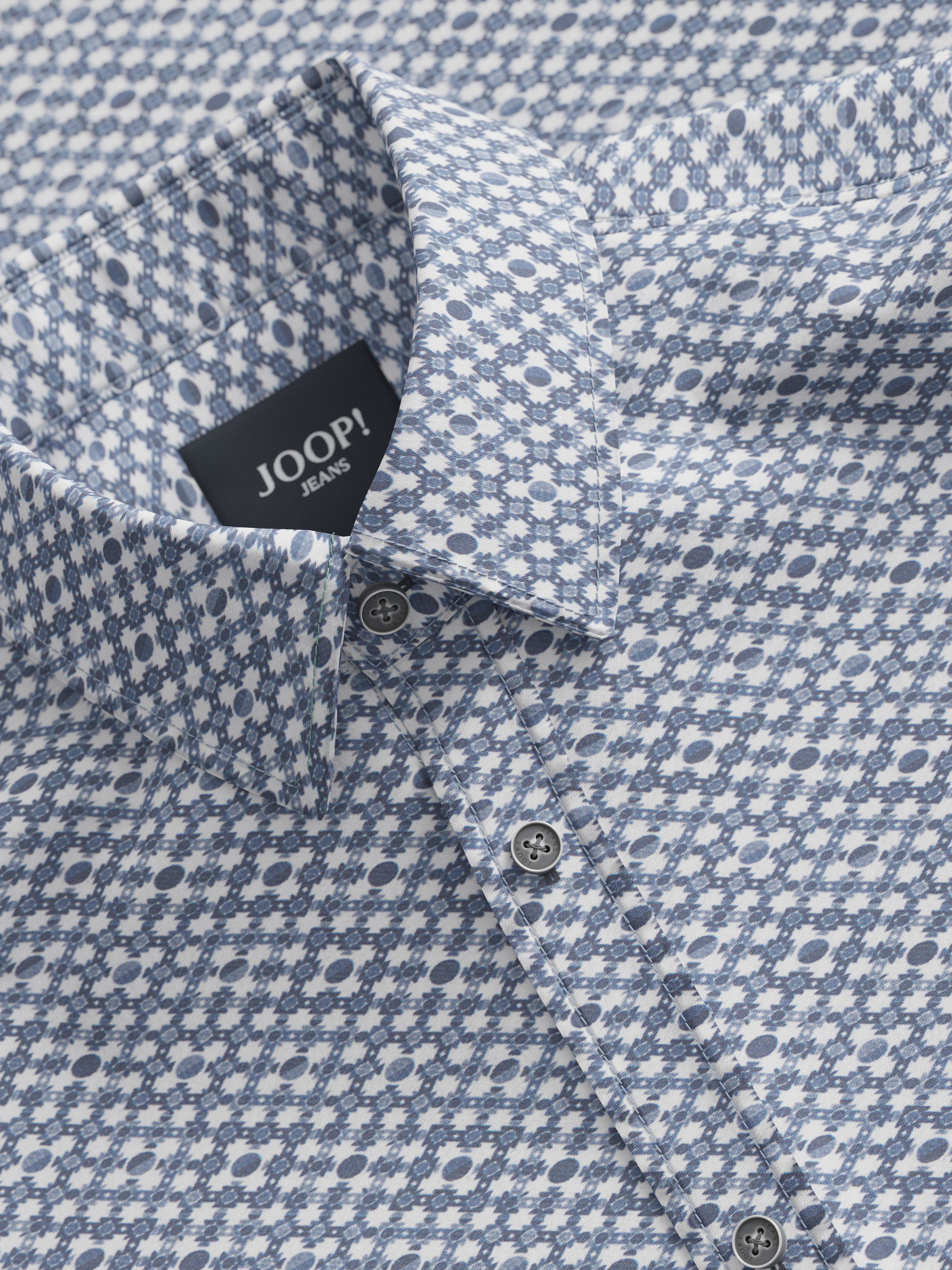 Joop Jeans Overhemd met lange mouwen Hanson3-W Etiket aan de zijkant van de romp, opvallend patroon