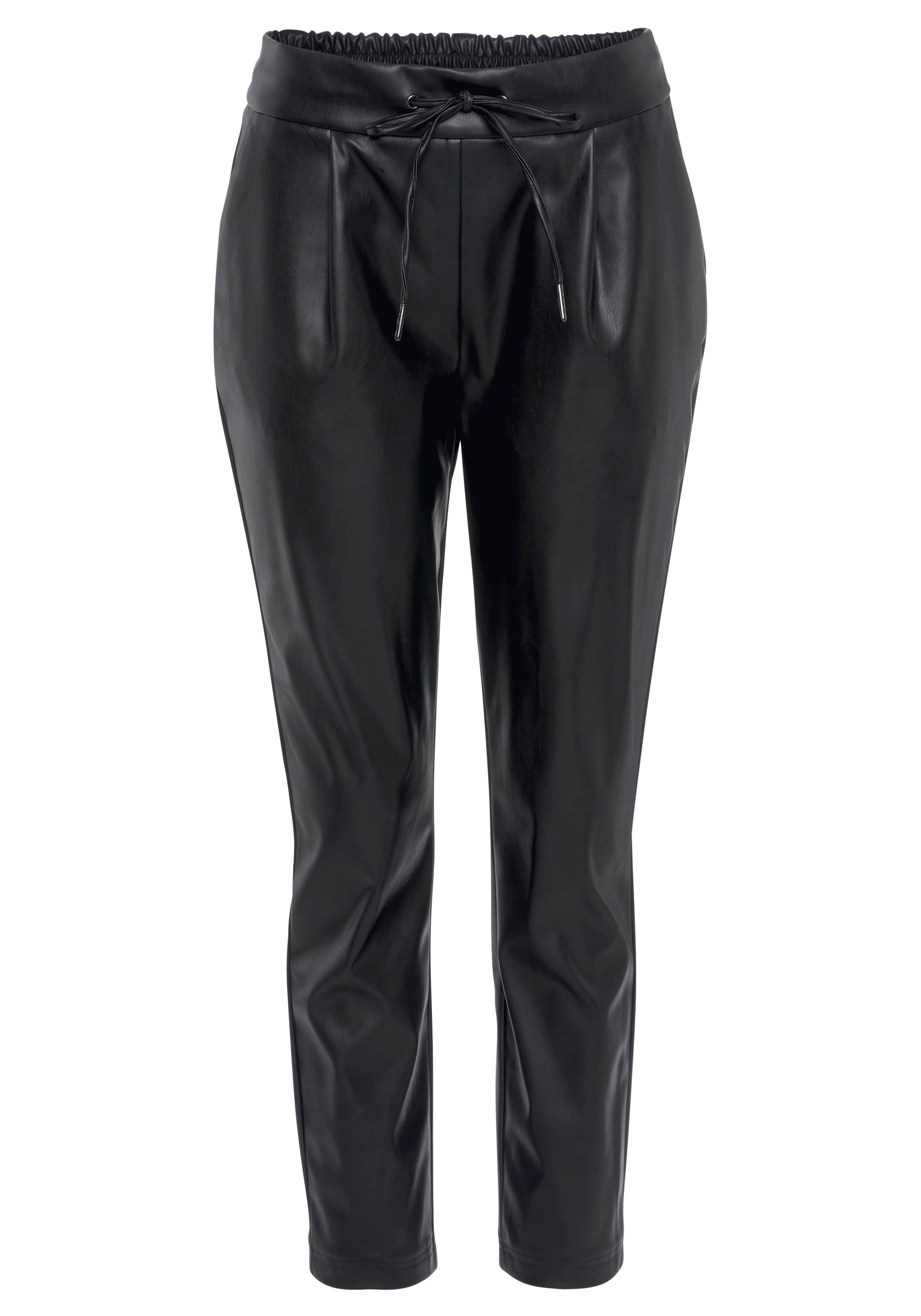 Lascana Comfortbroek van imitatieleer, comfortabele stofbroek, elegant-chic