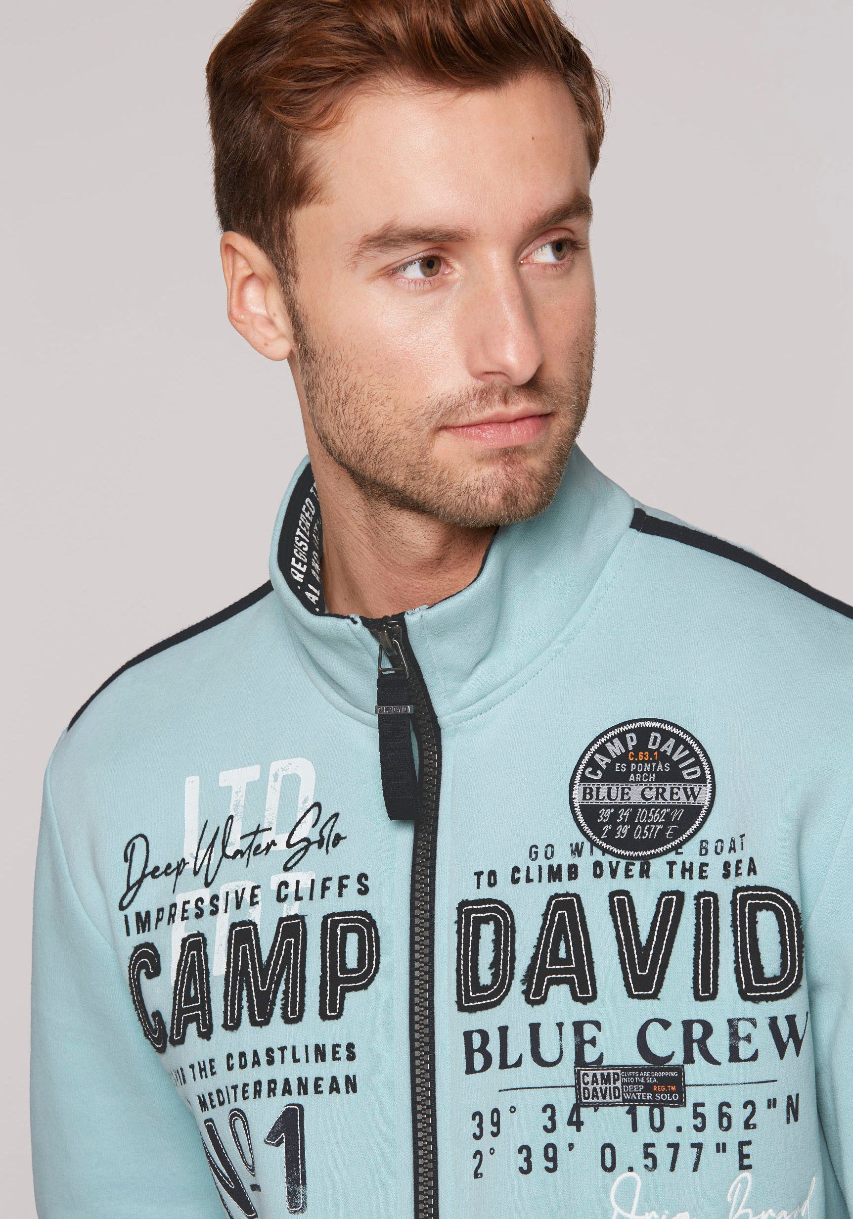 CAMP DAVID Sweatshirt met merk-applicaties