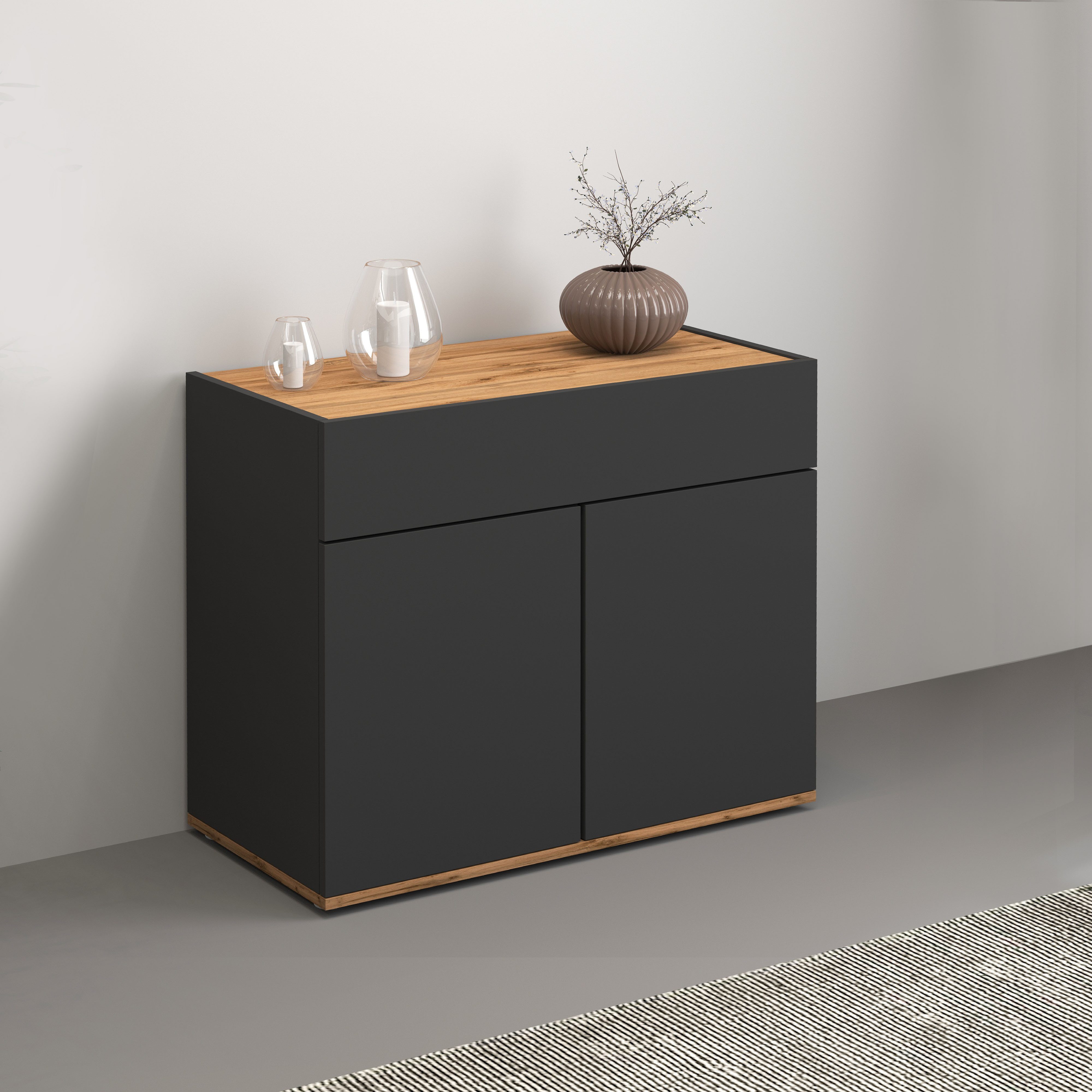 INOSIGN Dressoir Garda, Ladekast, Kast, Buffet 2 deuren, 1 lade, greeploos breedte 80,9 cm