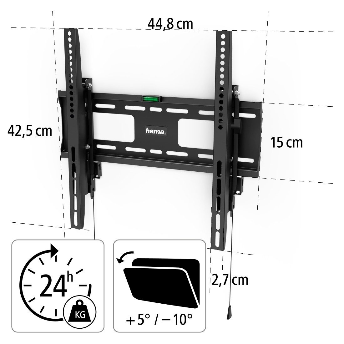 Hama Tv-wandhouder Wandbeugel (kantelbaar, 32"- 65", VESA 400x400)