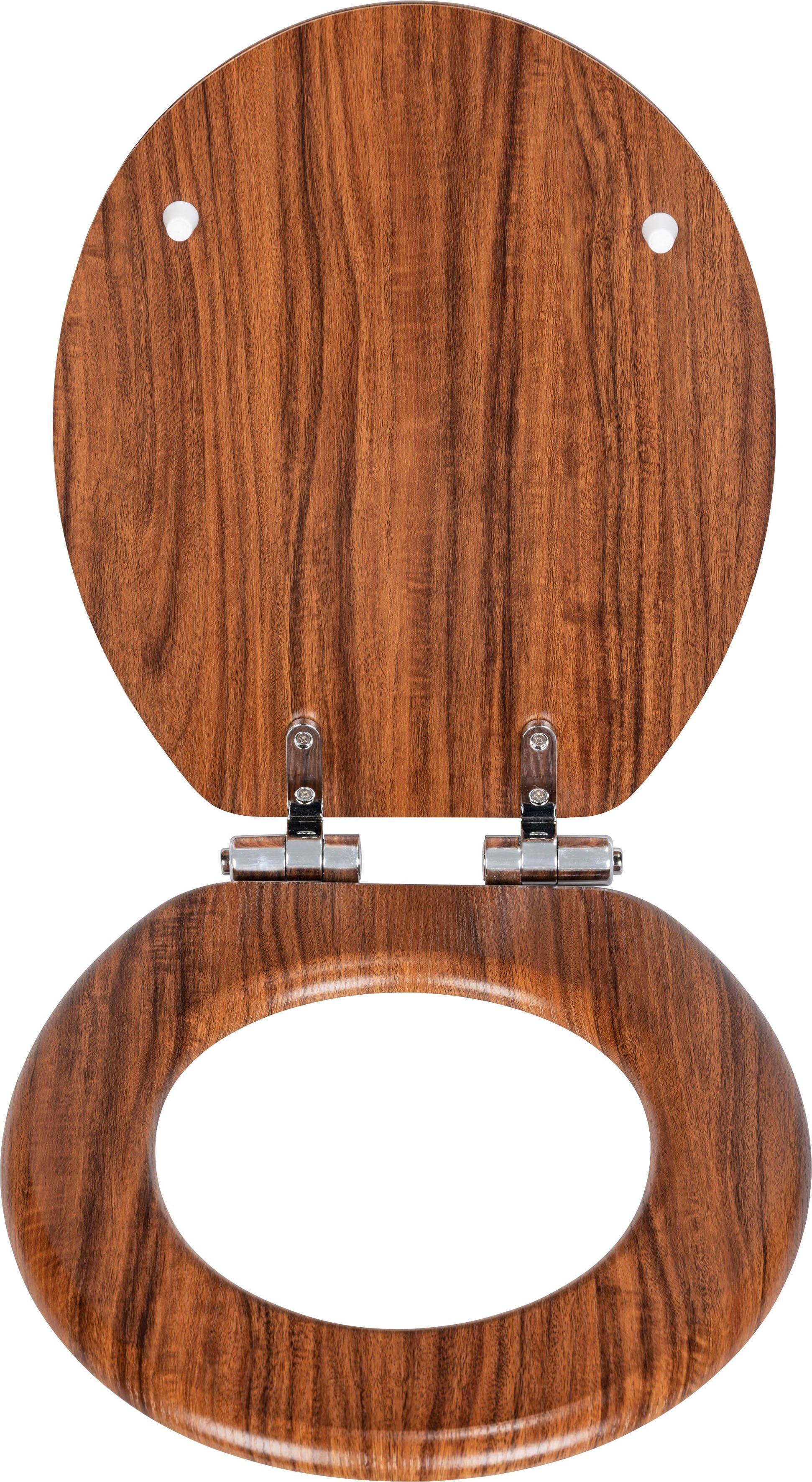 WENKO Toiletzitting Chestnut bruin, van fsc® gecertificeerd mdf, vochtbestendig