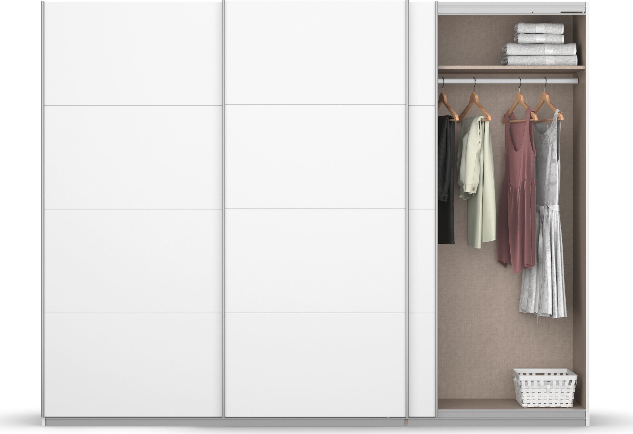 rauch Zweefdeurkast Kledingkast kast garderobe KOLUNA met decor-front inclusief 2 binnenladen en extra legplanken made in germany