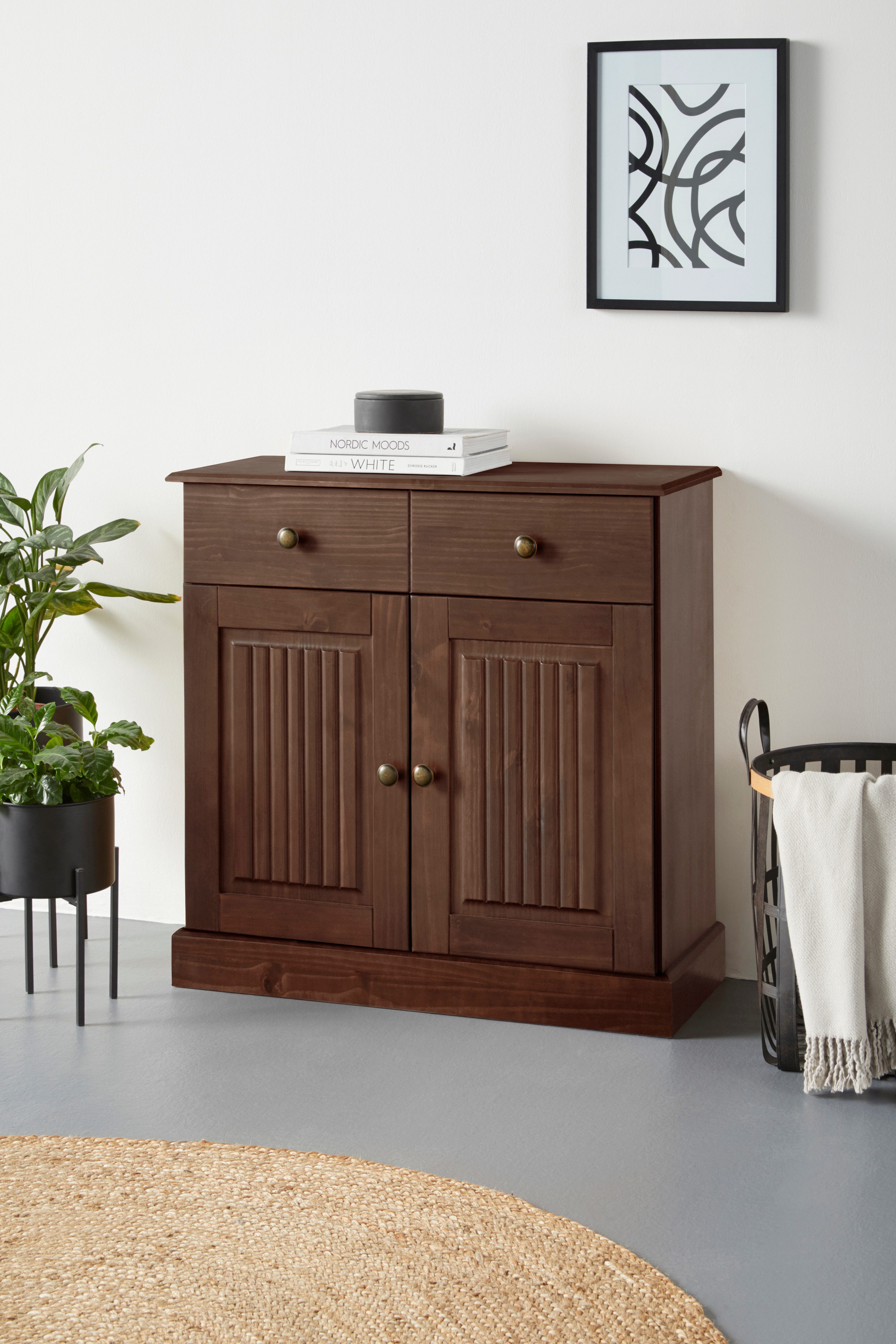 Home affaire Dressoir Liotta Commode met verstelbare inlegplank, massief dennenhout