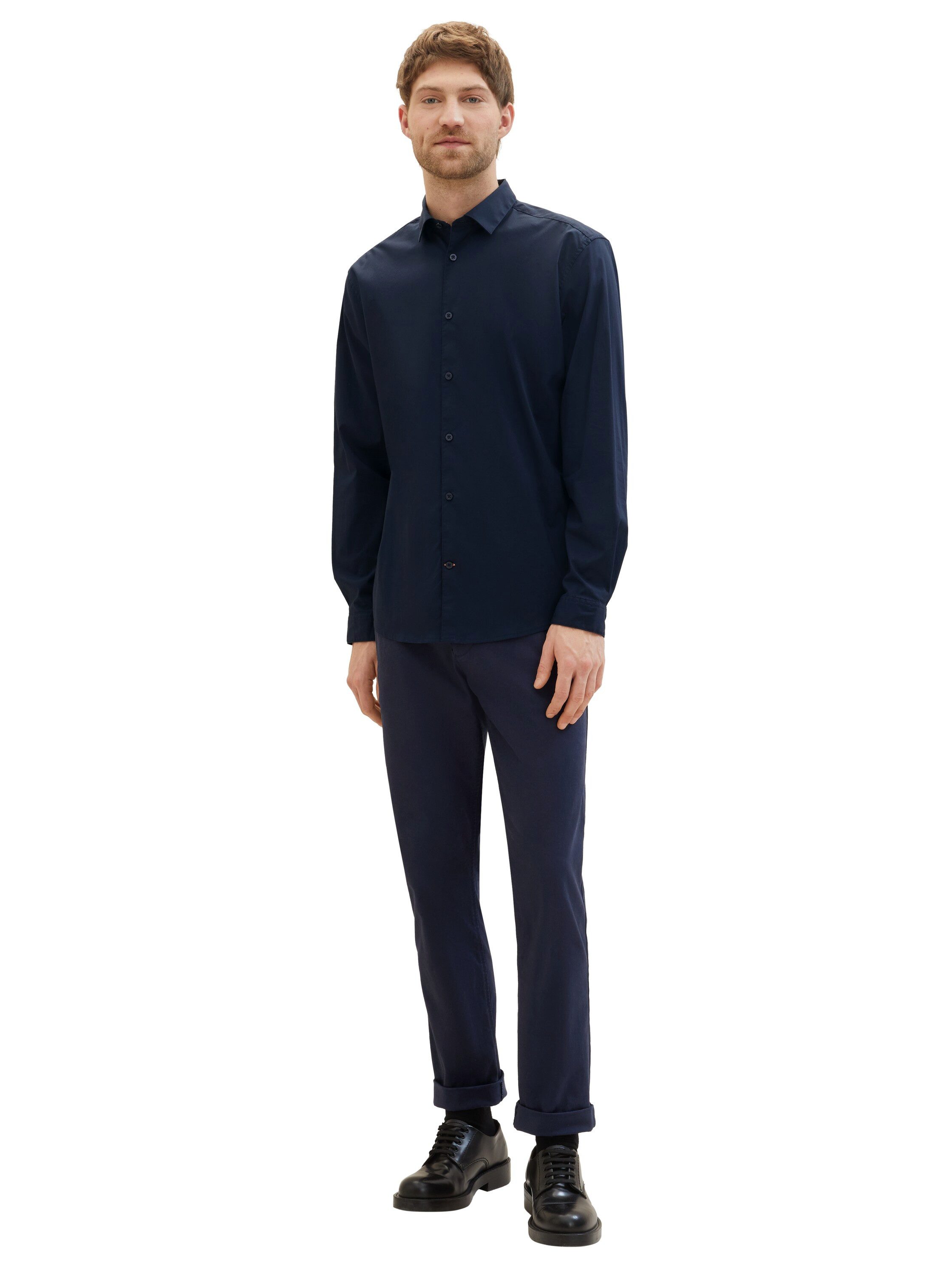 Tom Tailor Overhemd met lange mouwen POPLIN met manchetten
