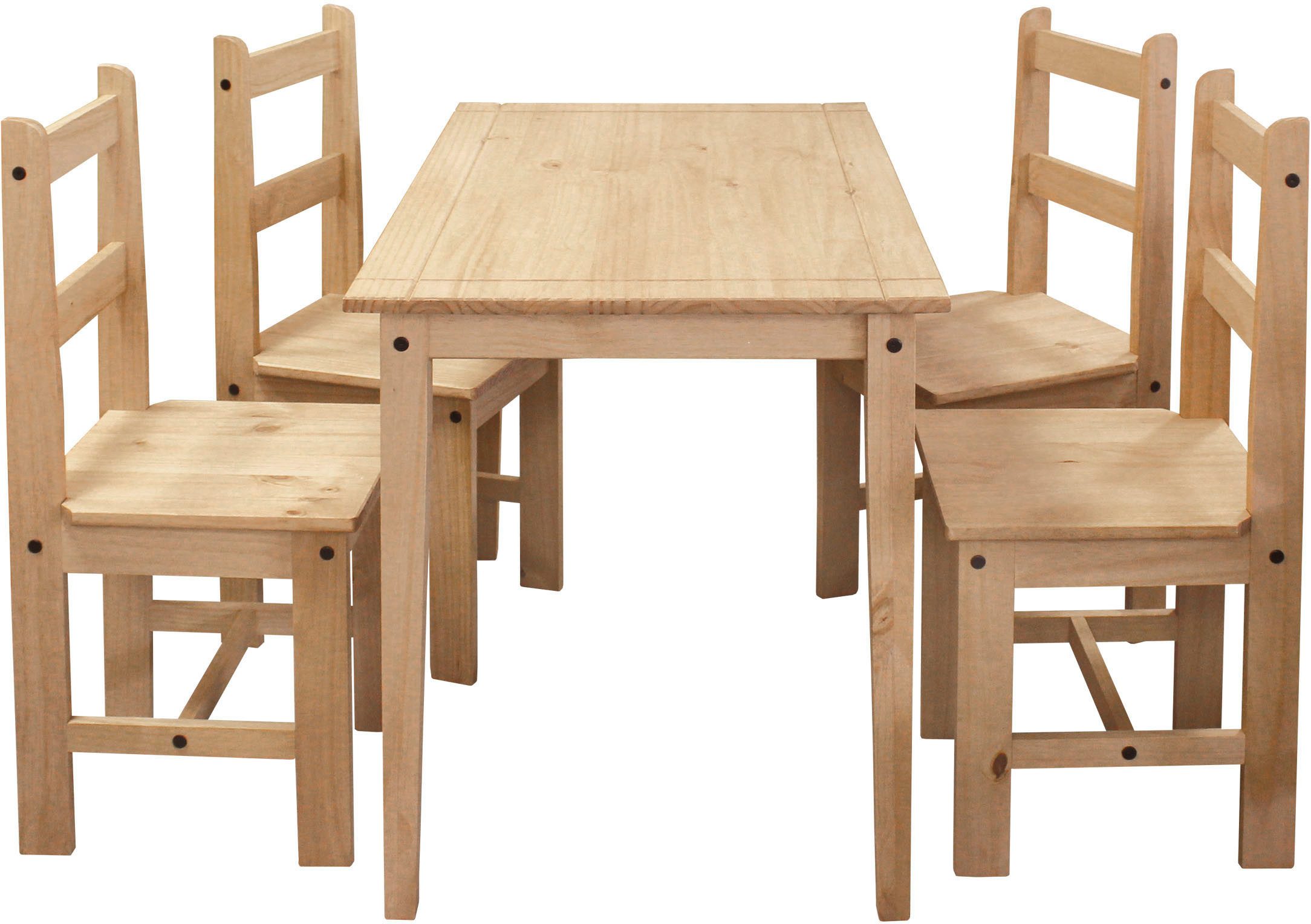 Home affaire Eethoek Houten oppervlak honingkleurig gewaxed (set, 5-delig)