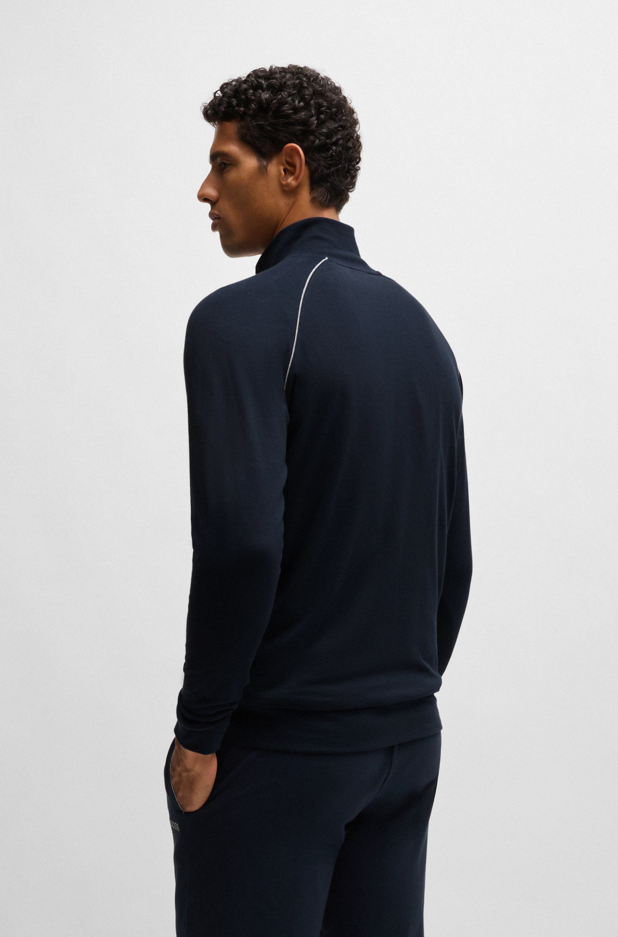 BOSS Sweatvest Mix&Match Jacket Z met contrastnaad op de mouw