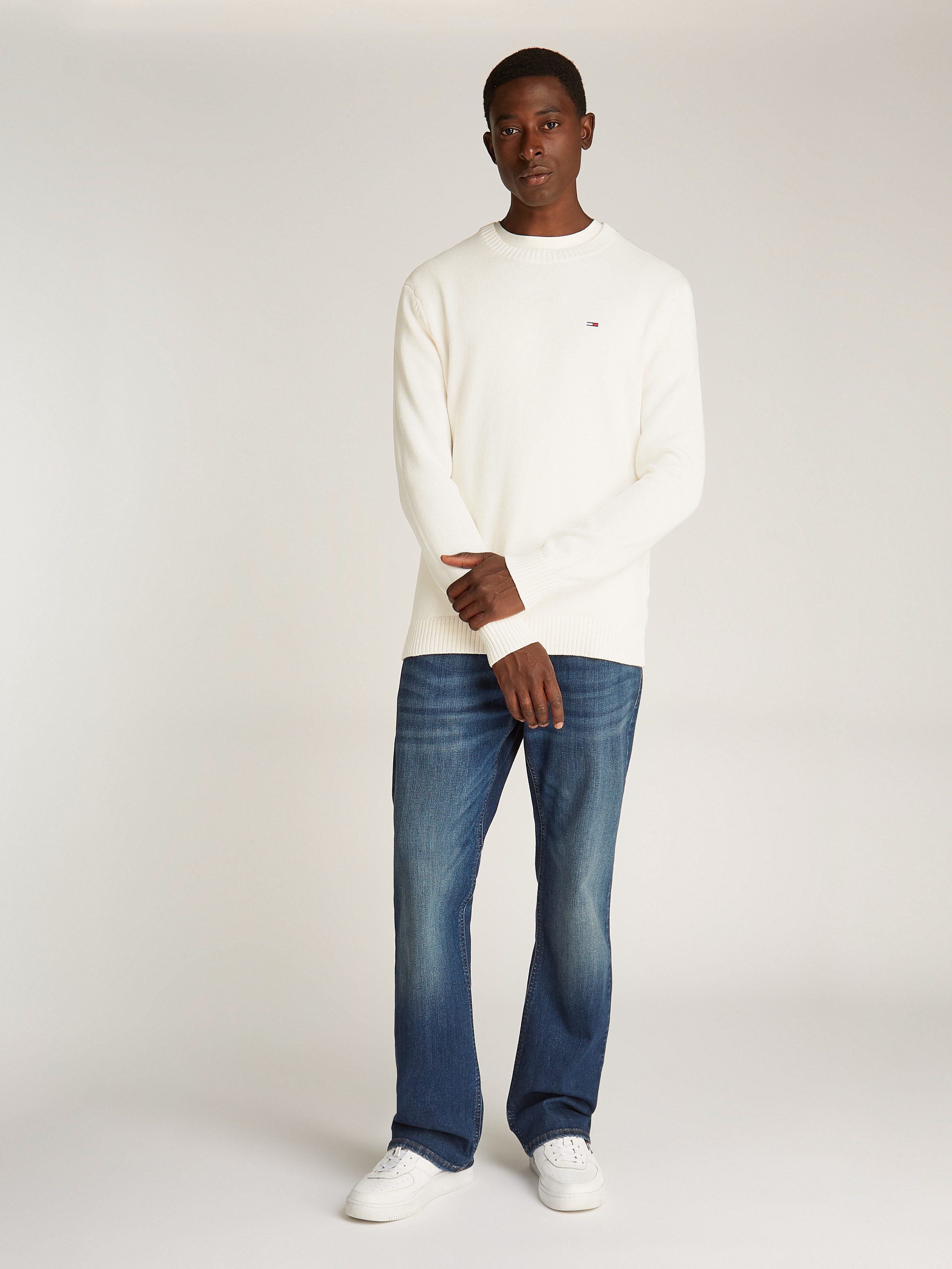 TOMMY JEANS Gebreide trui TJM SLIM ESSNTLS C-NECK SWEATER