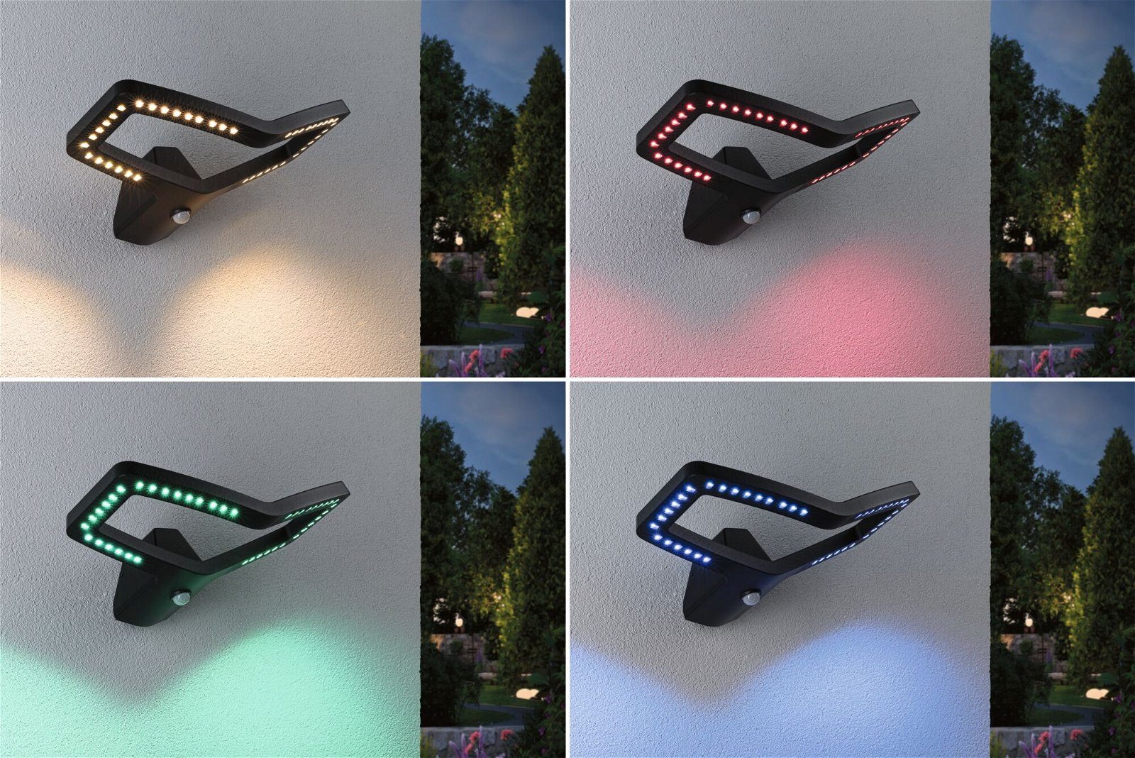 Paulmann Led-wandlamp voor buiten Alara IP44 vierkant 375x270mm RGBW+ 10W 450lm 230V antraciet metaal (1 stuk)