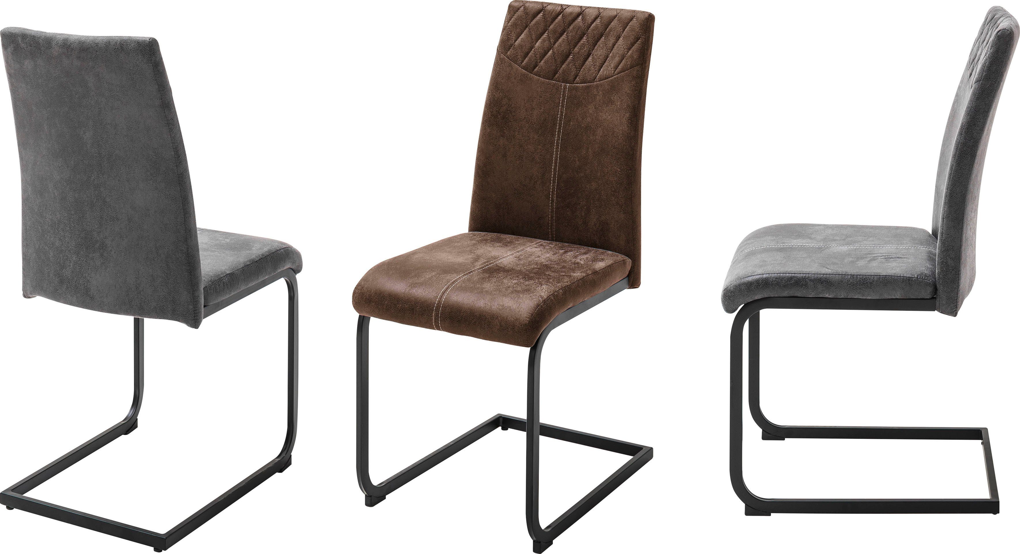 MCA furniture Eetkamerstoel Aosta Bekleding vintage-look, stoel belastbaar tot 120 kg (set, 4 stuks)