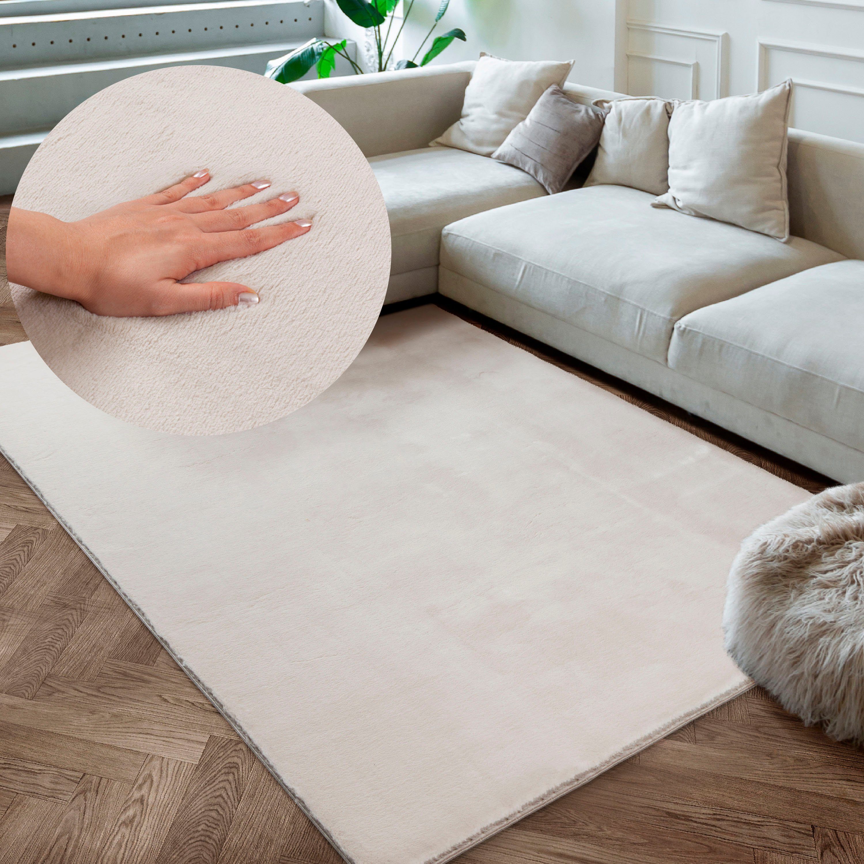 merinos Vloerkleed Maximo 30 zachte dichte korte pool, vloerkleed van imitatiebont, bont-touch, woonkamer