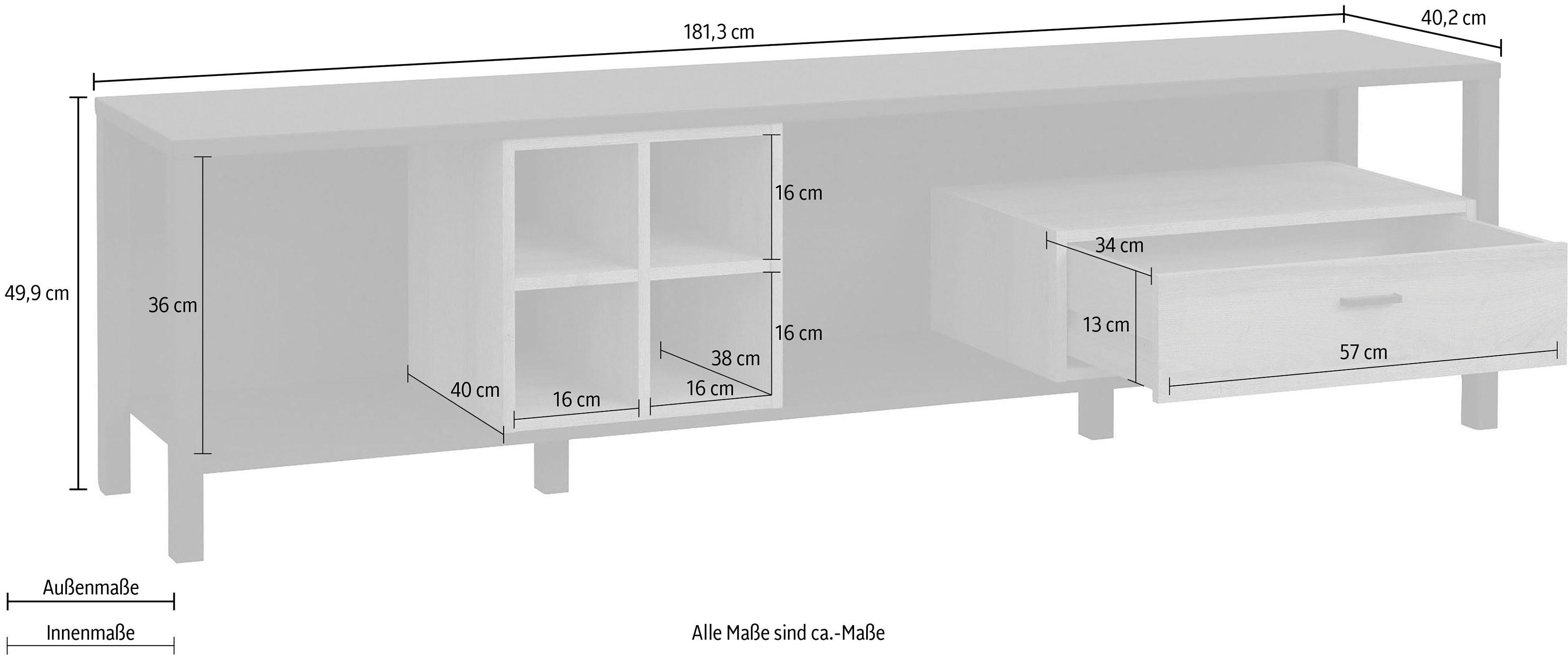 FORTE Tv-meubel High Rock TV-kast, TV-bord, breedte ca. 181 cm