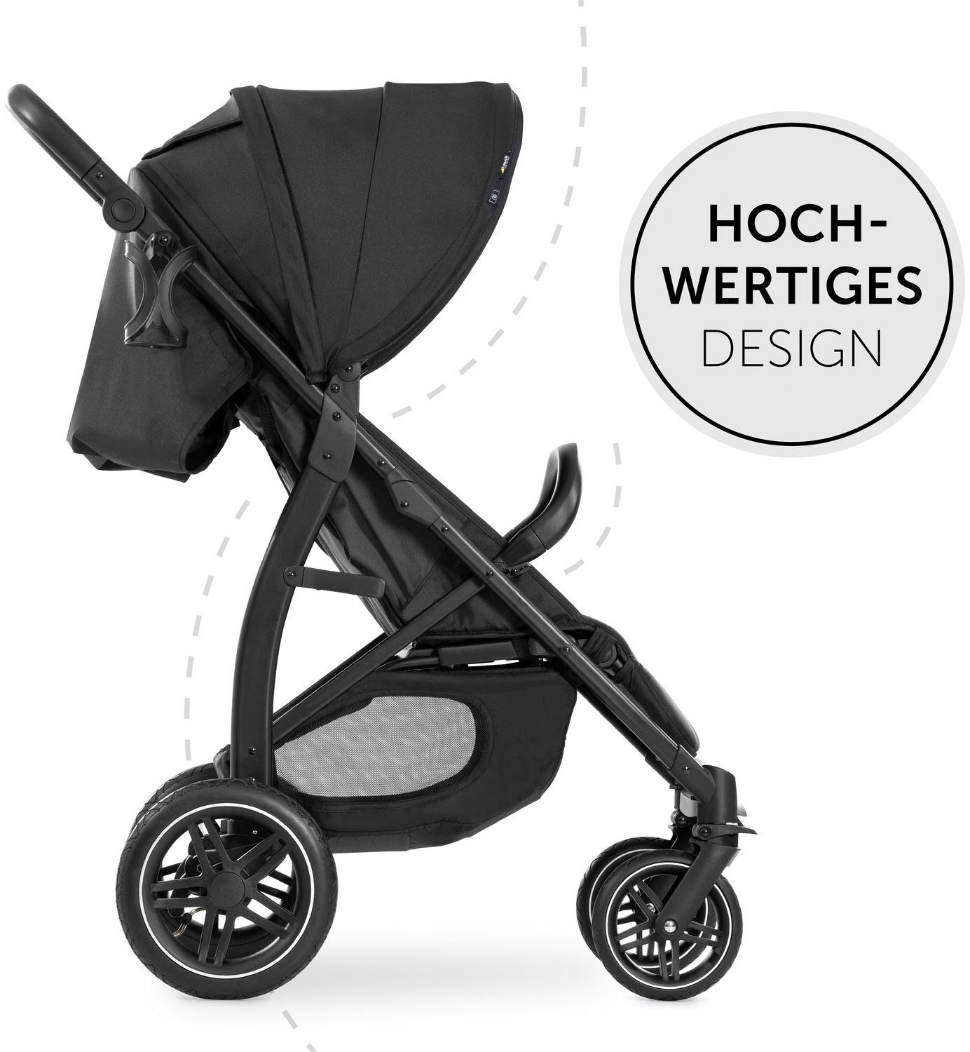 Hauck Kinder-buggy Rapid 4D Air, black met verlengbaar 3-zones zonnescherm